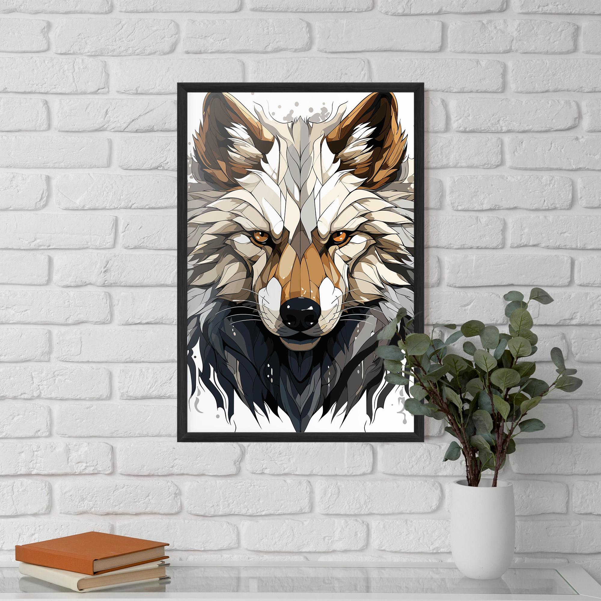 Plakat w Ramie Brown Wolf mockup 5