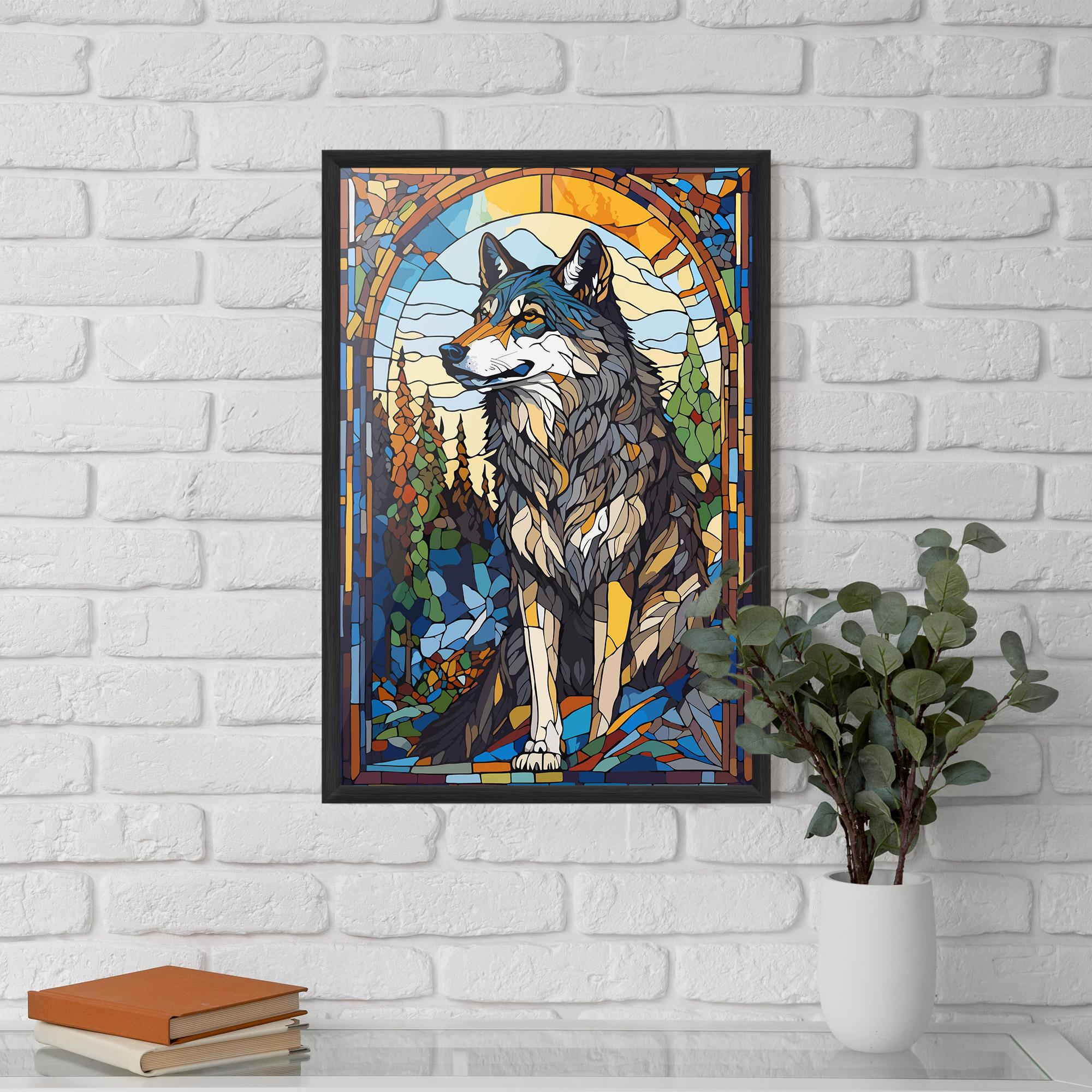 Plakat w Ramie Glass Wolf mockup 5