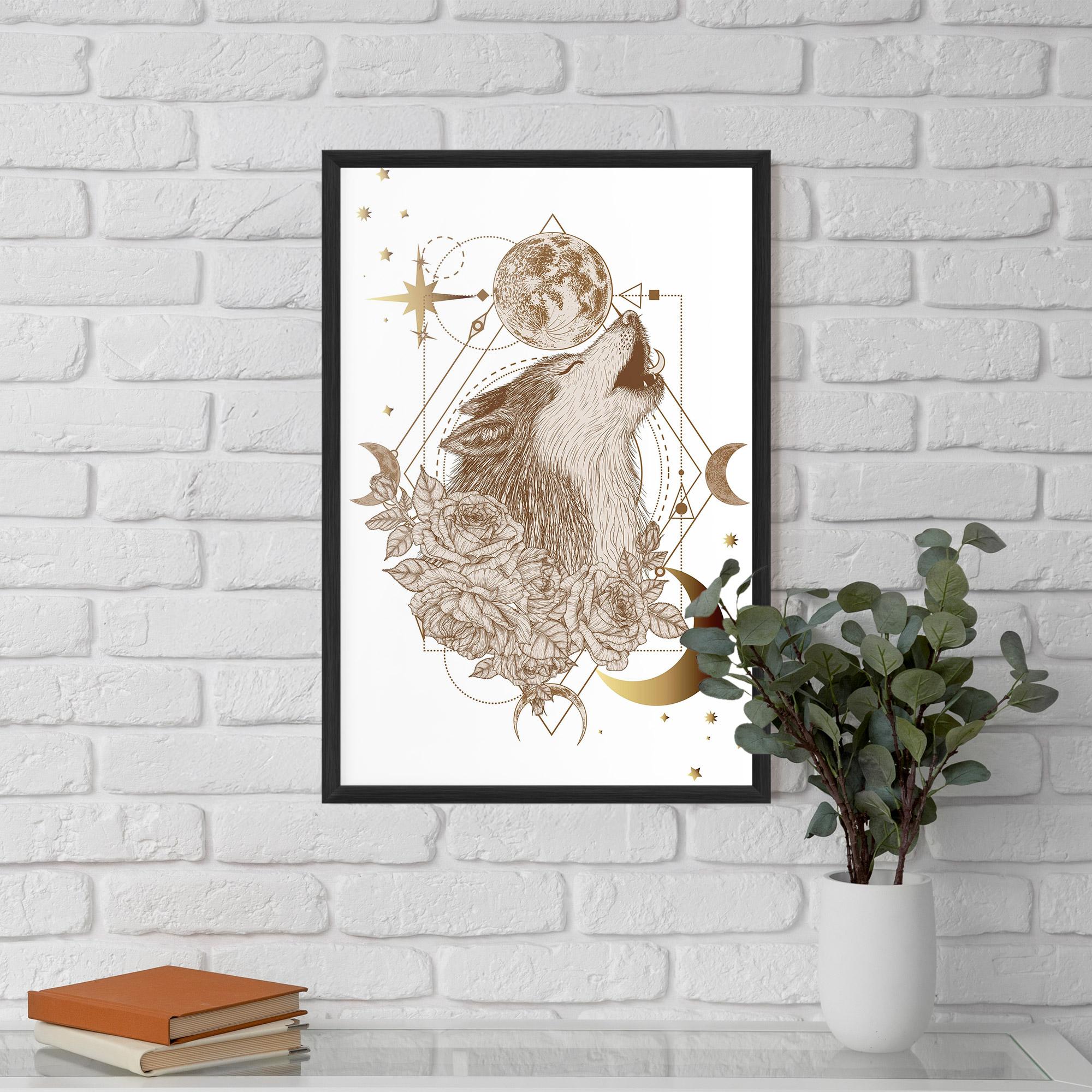 Plakat w Ramie Magical Wolf mockup 5