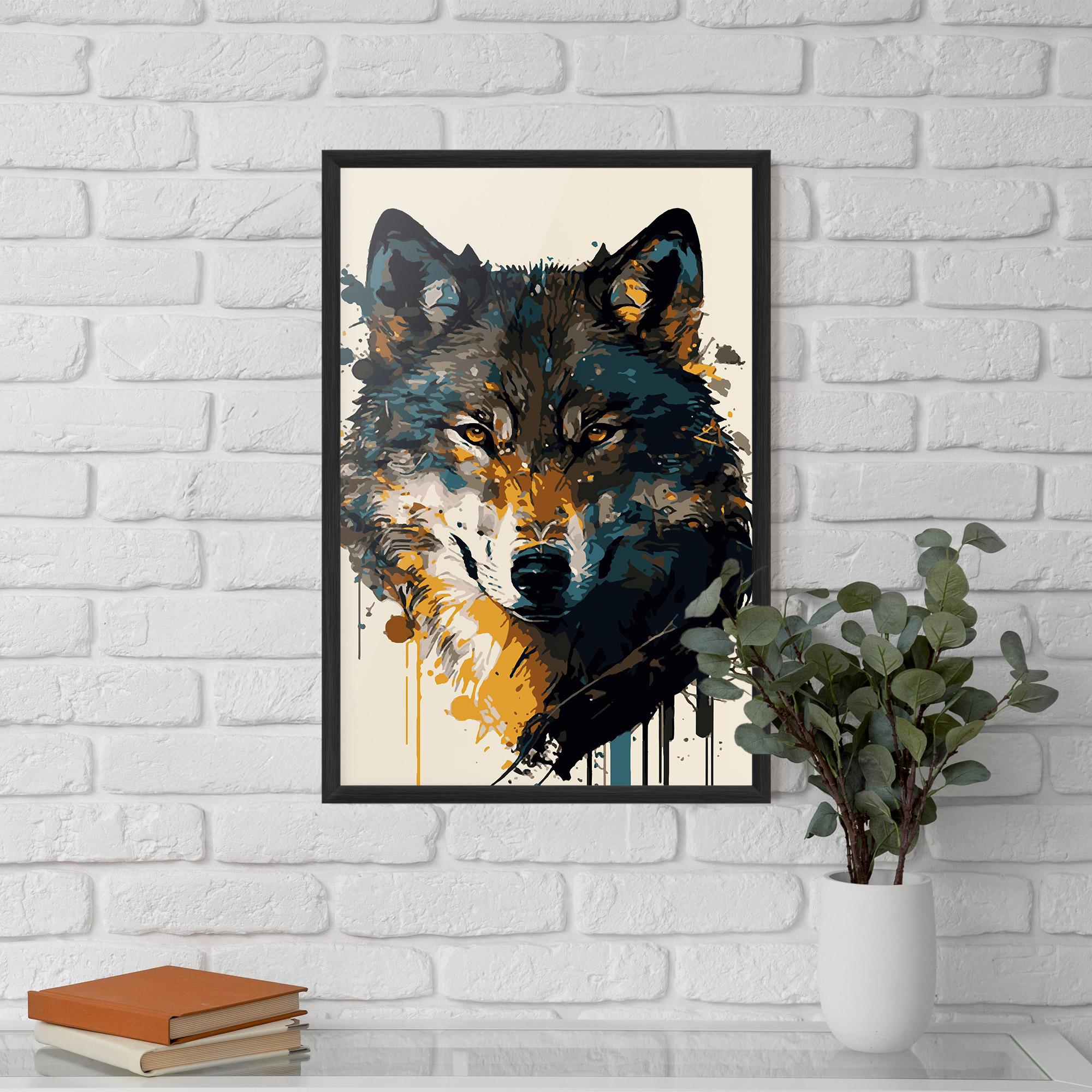 Plakat w Ramie Wolf Head Art mockup 5