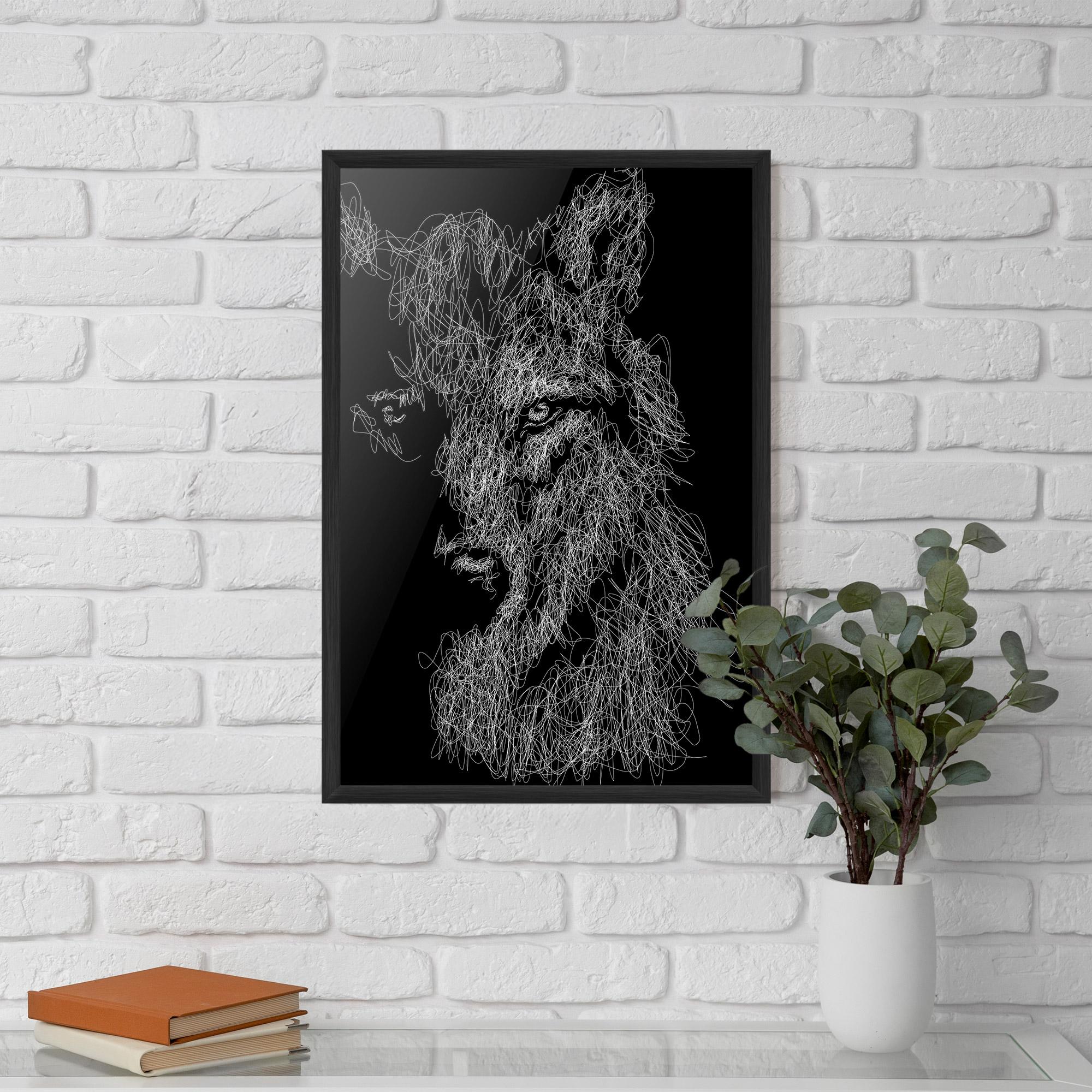 Plakat w Ramie Wolf Line mockup 5