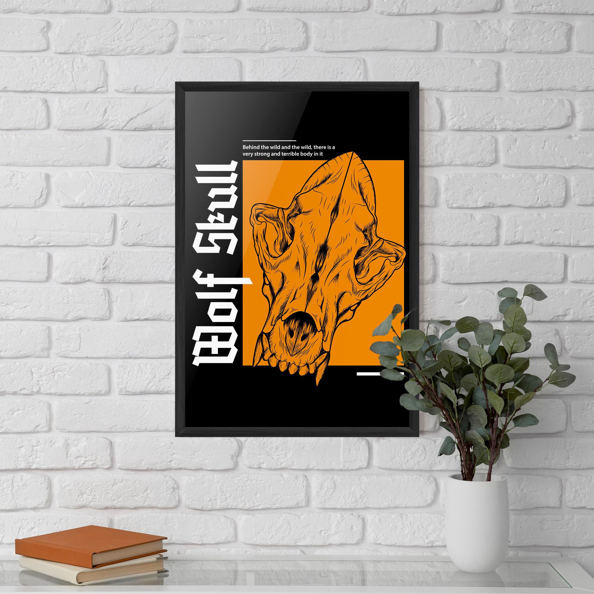 Plakat w Ramie Wolf Skull mockup 5