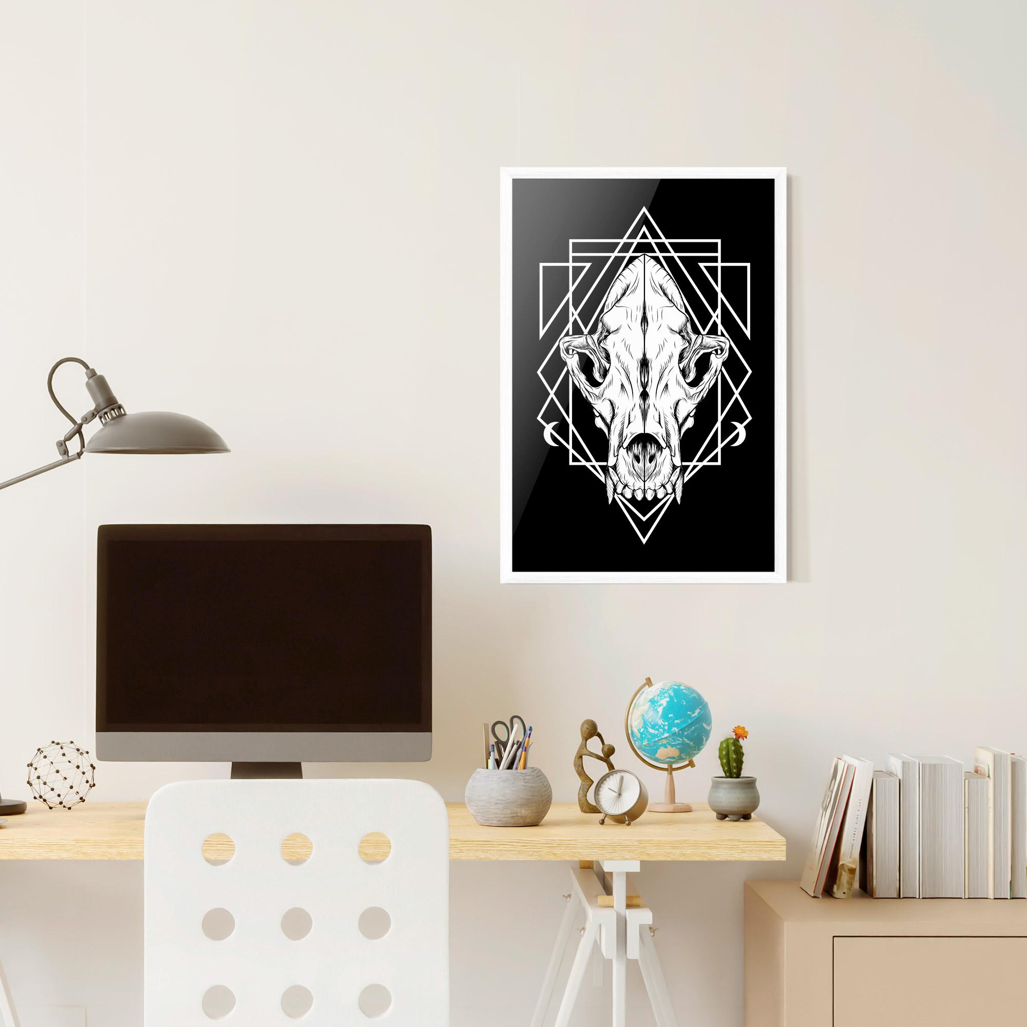 Plakat w Ramie Dark Wolf Skull mockup 6