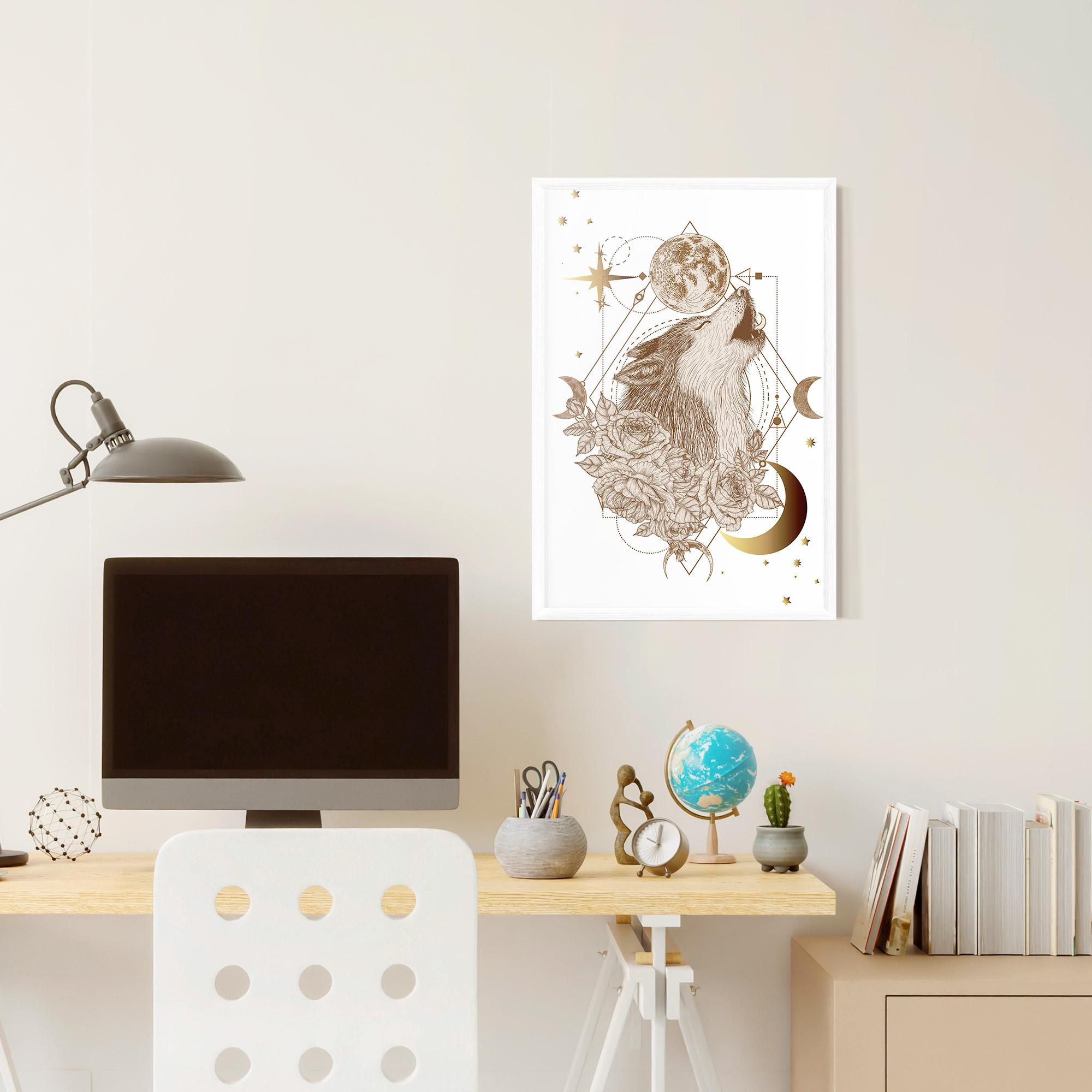 Plakat w Ramie Magical Wolf mockup 6