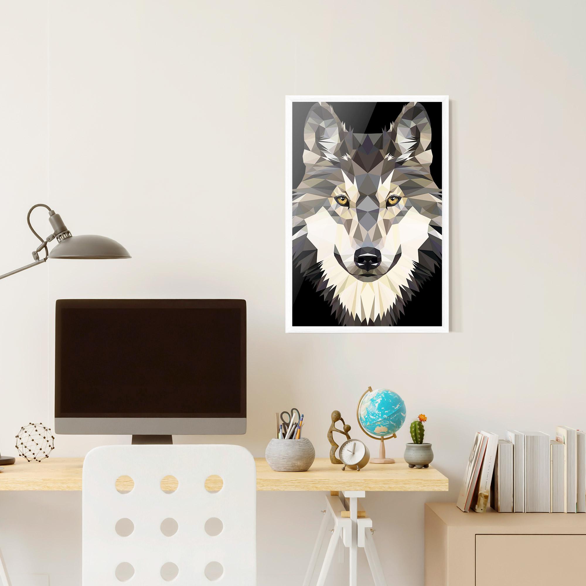 Plakat w Ramie Pretty Wolf Head mockup 6