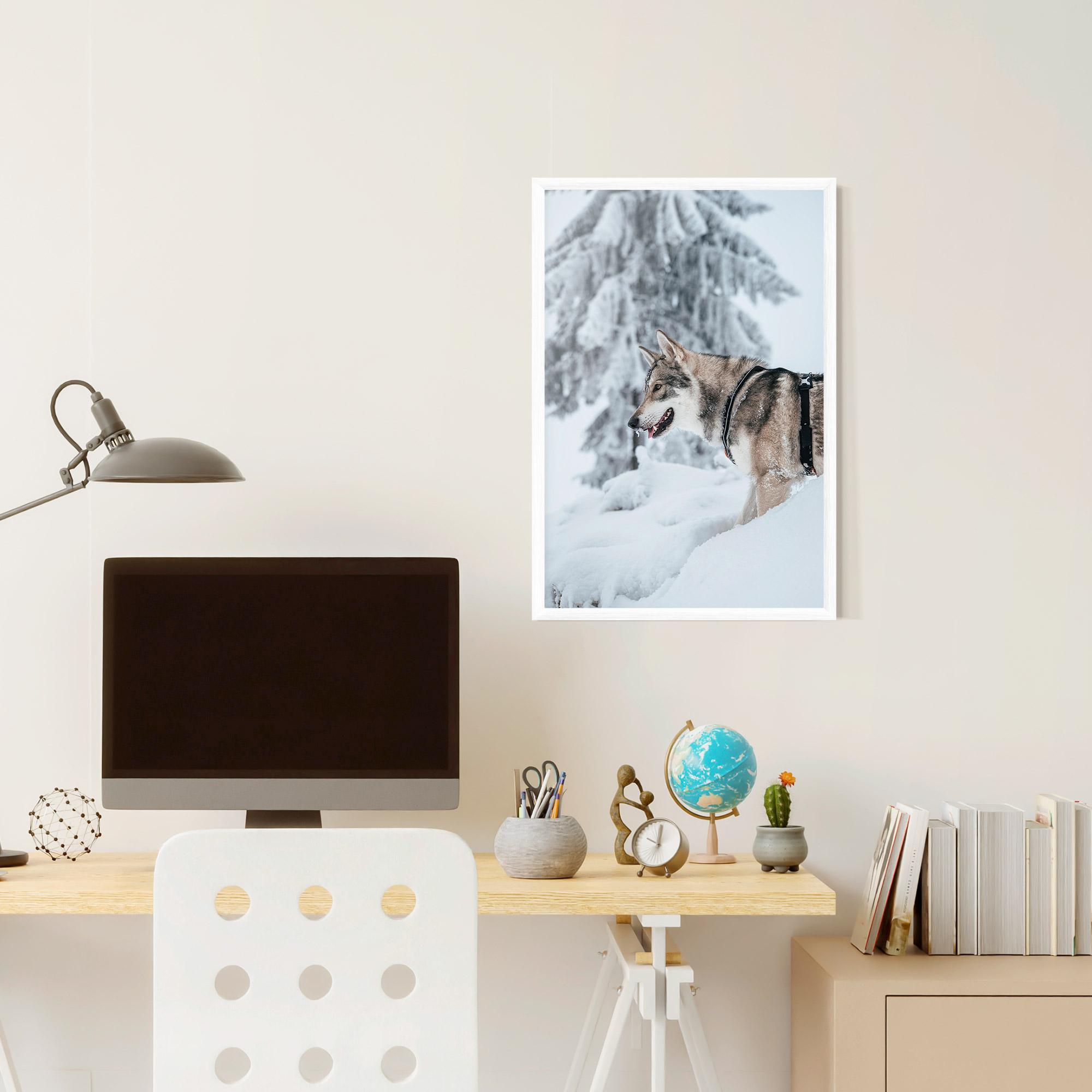 Plakat w Ramie Snow Wolf mockup 6