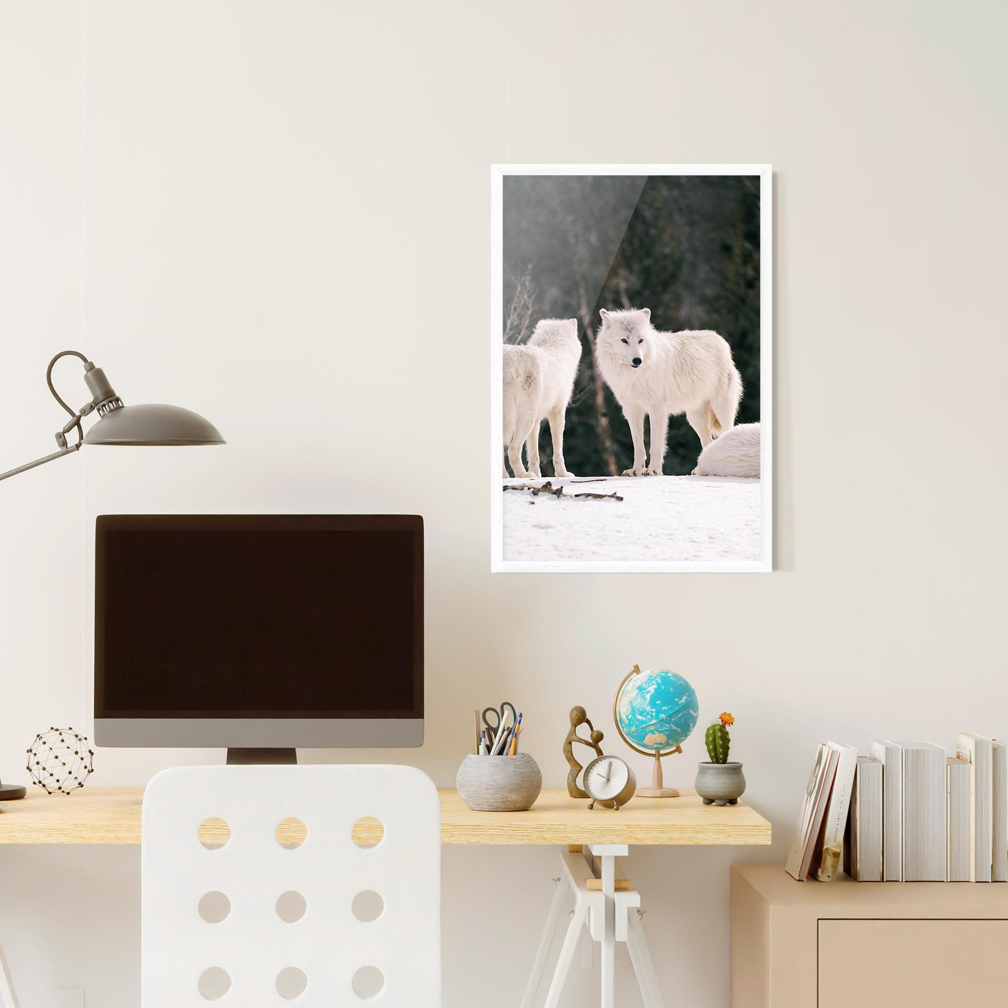Plakat w Ramie White Wolf Waiting mockup 6