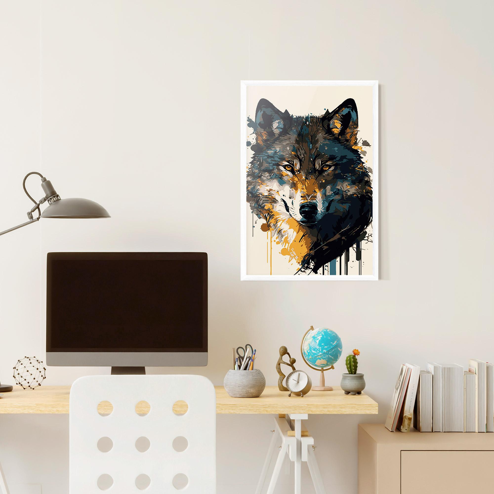 Plakat w Ramie Wolf Head Art mockup 6