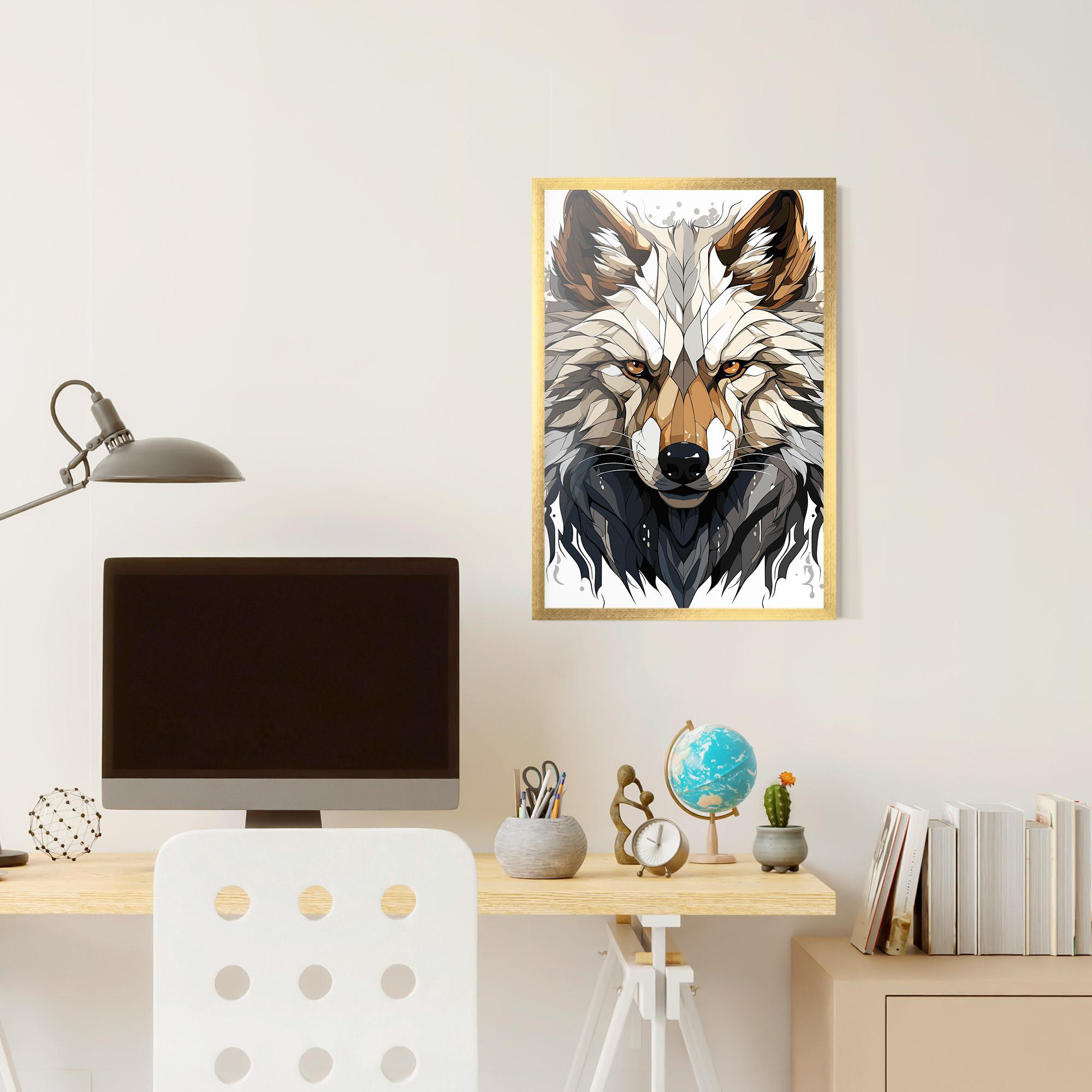 Plakat w Ramie Brown Wolf mockup 6