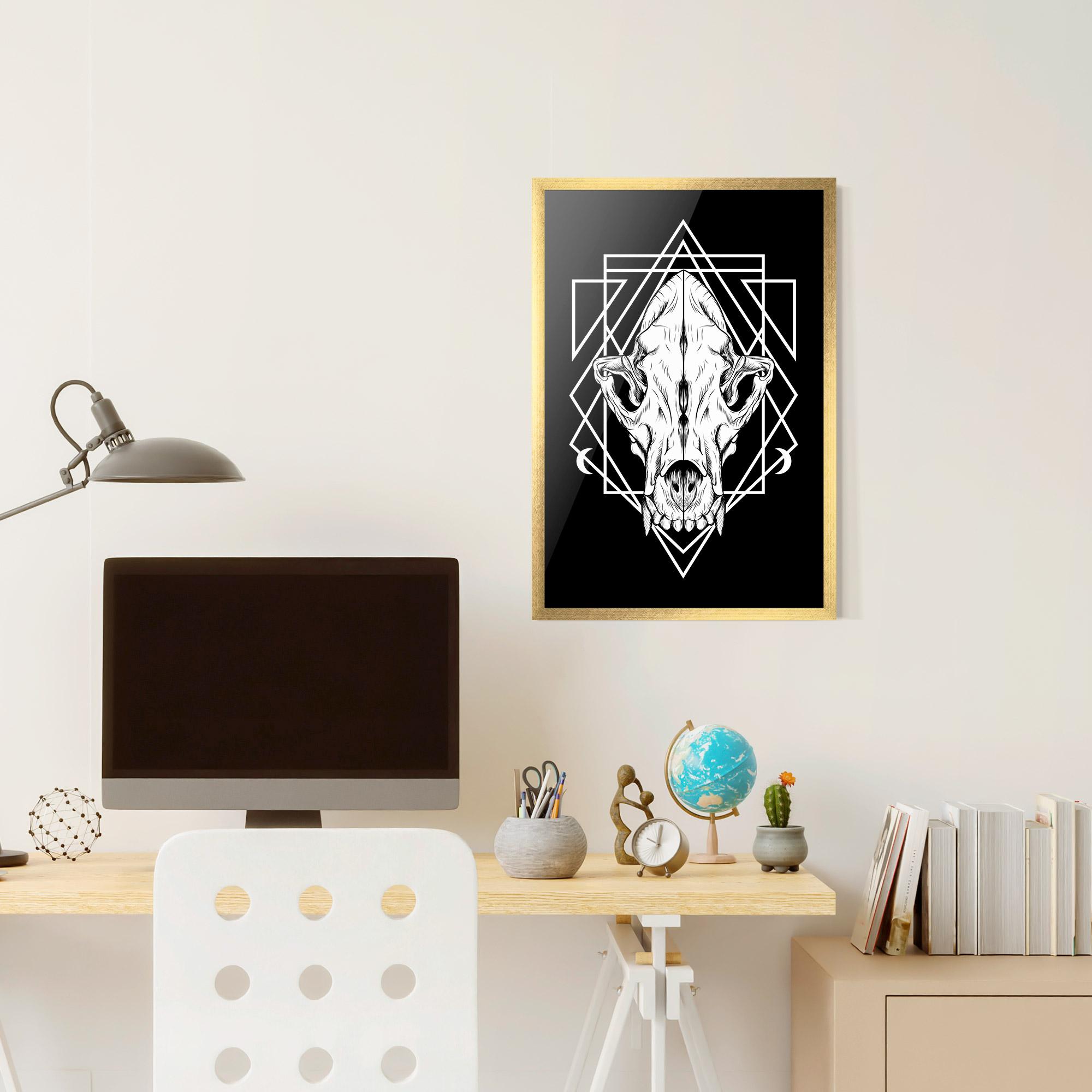 Plakat w Ramie Dark Wolf Skull mockup 6