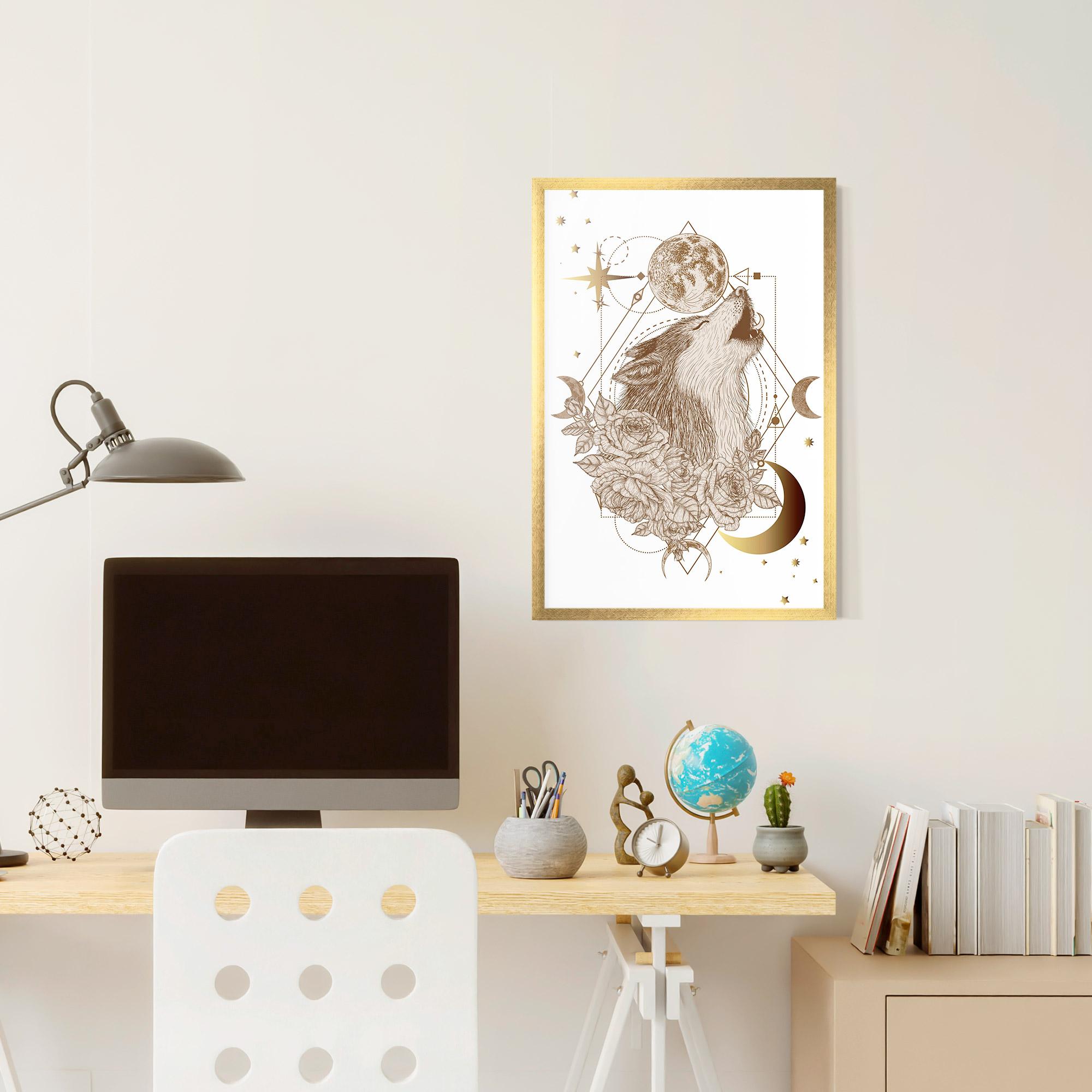 Plakat w Ramie Magical Wolf mockup 6
