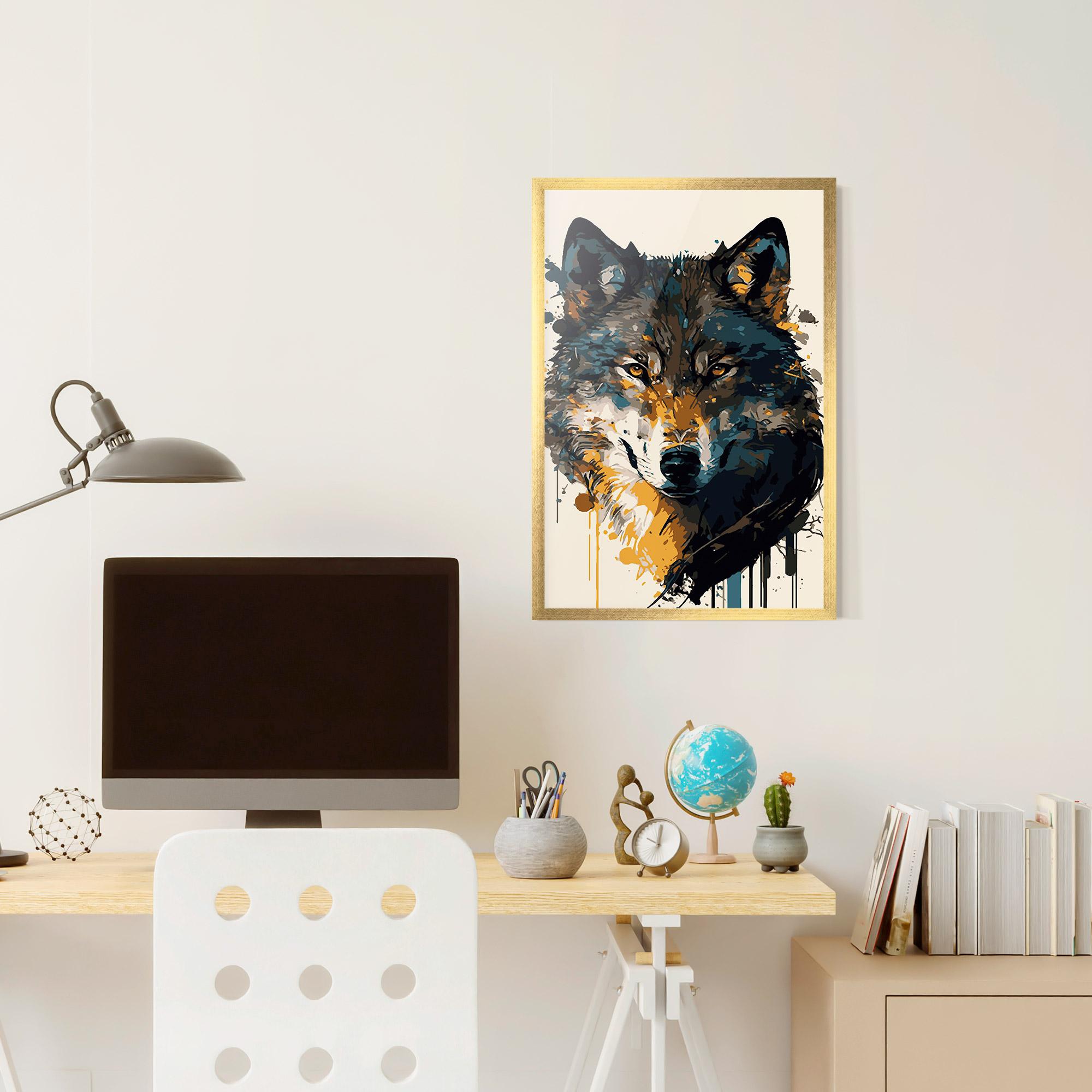 Plakat w Ramie Wolf Head Art mockup 6