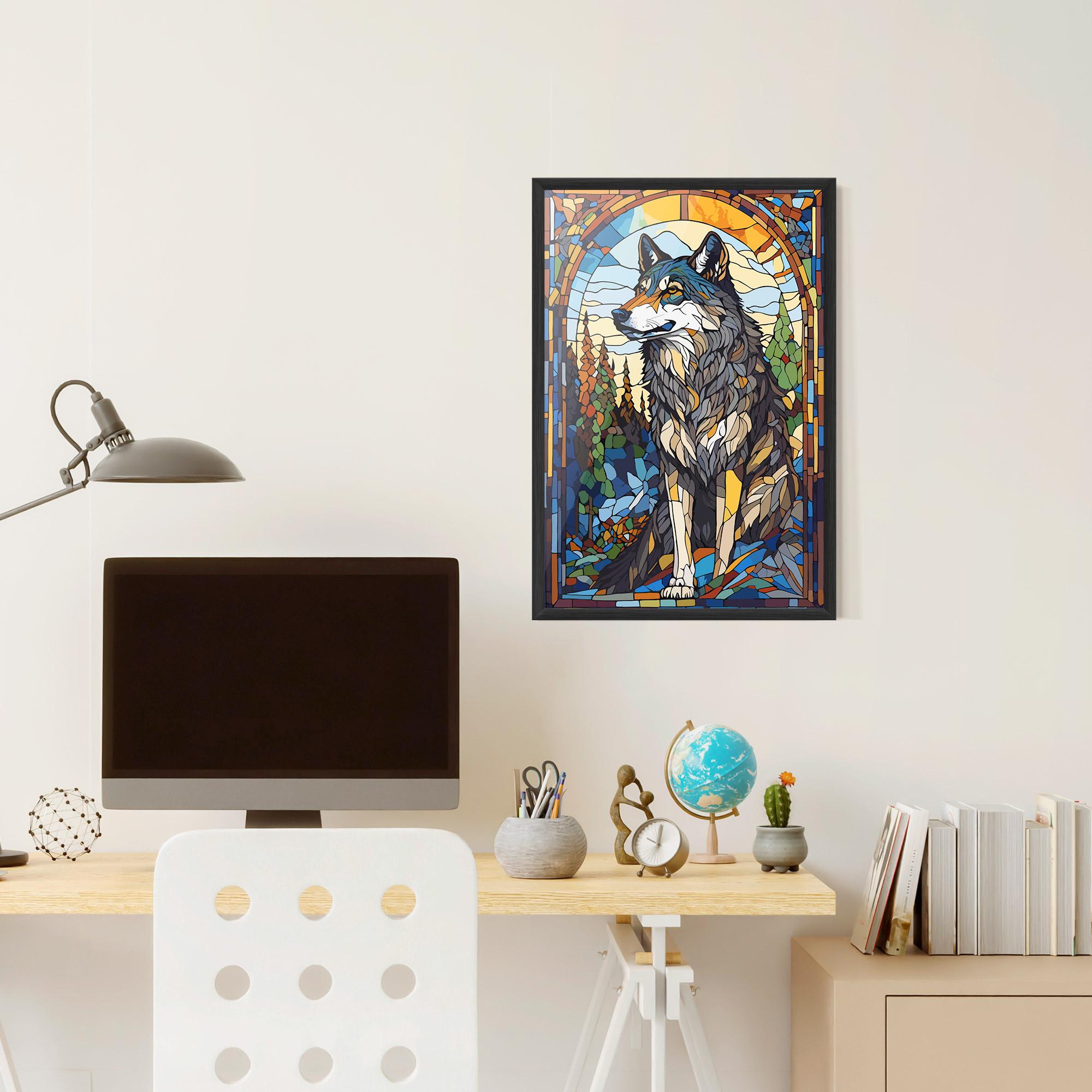 Plakat w Ramie Glass Wolf mockup 6
