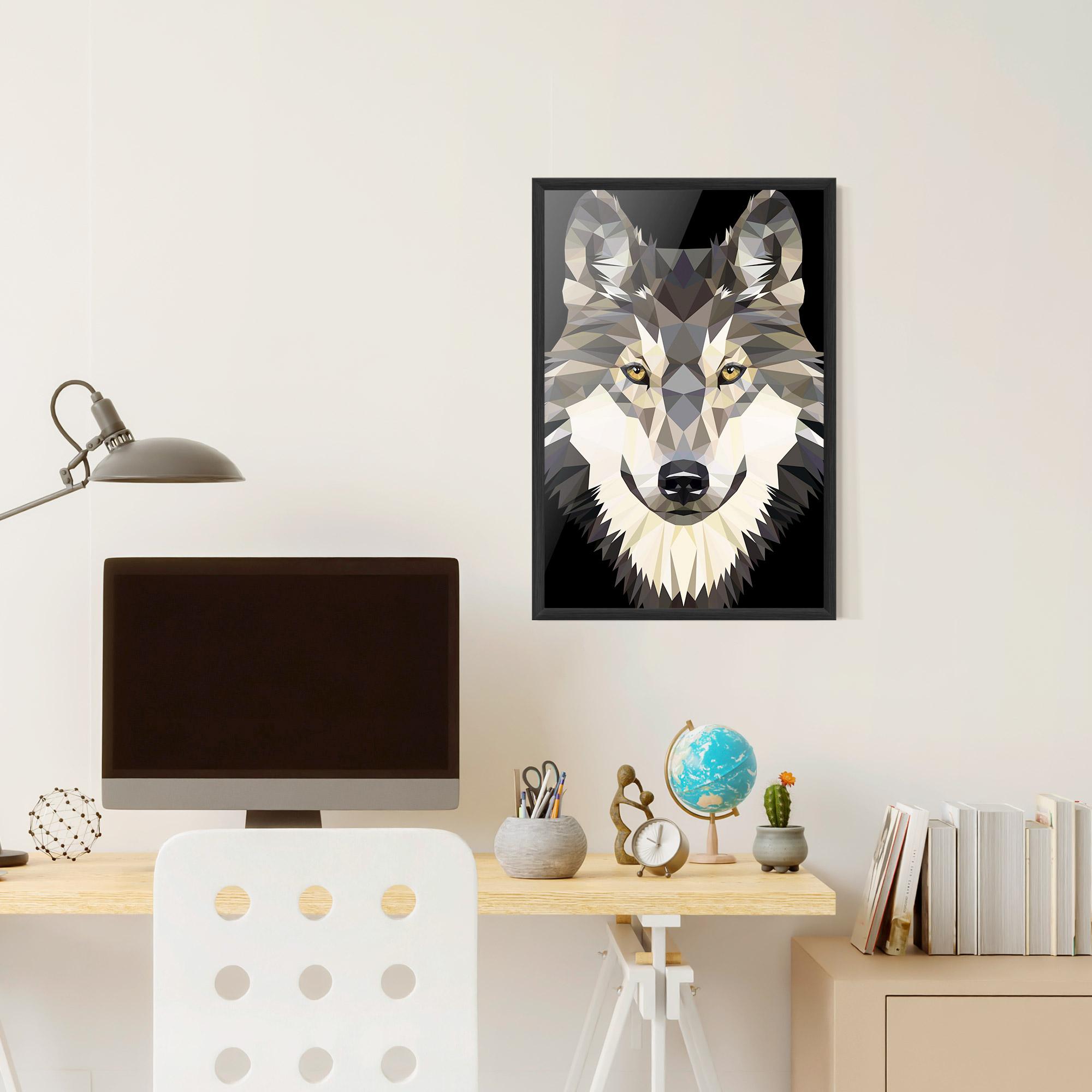 Plakat w Ramie Pretty Wolf Head mockup 6