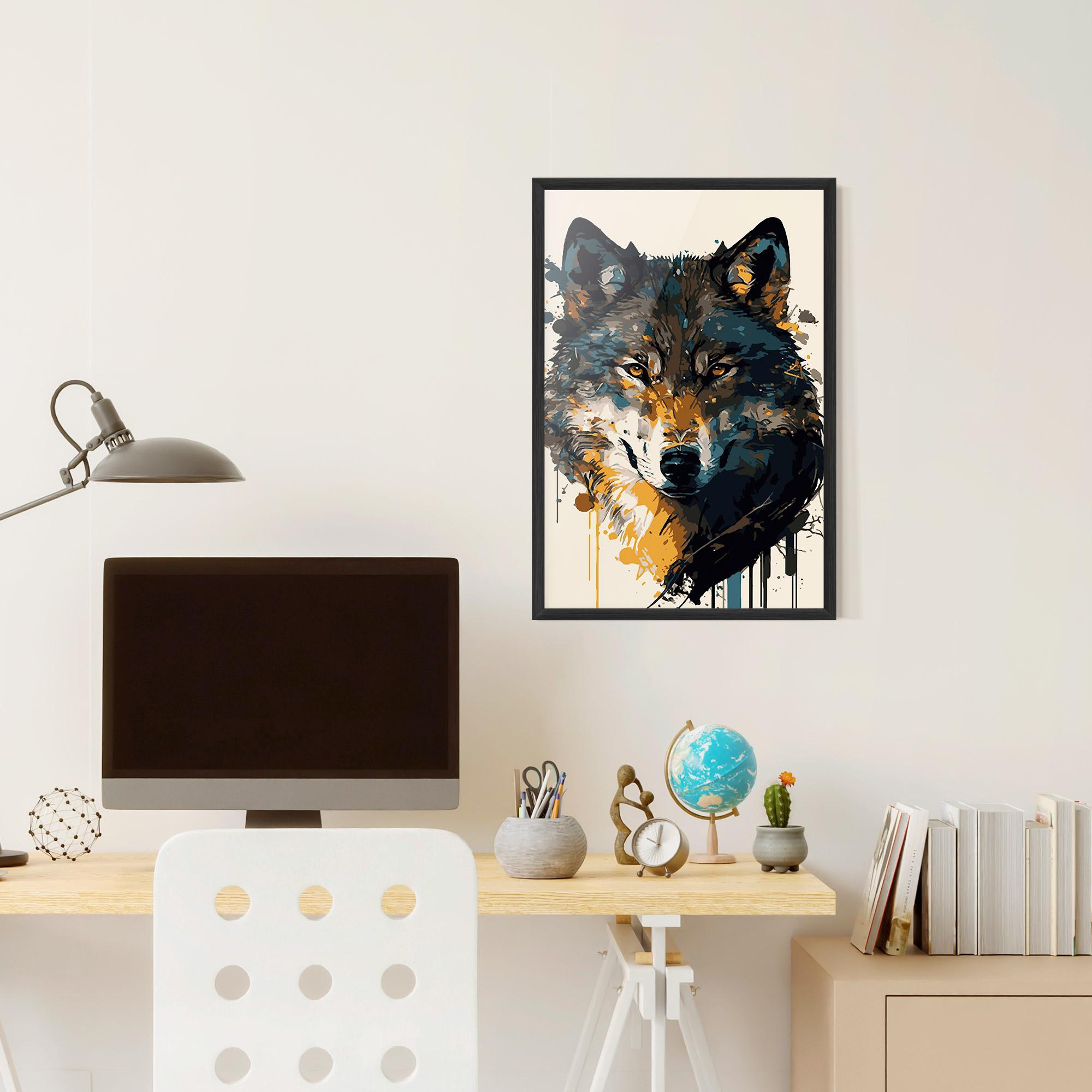 Plakat w Ramie Wolf Head Art mockup 6