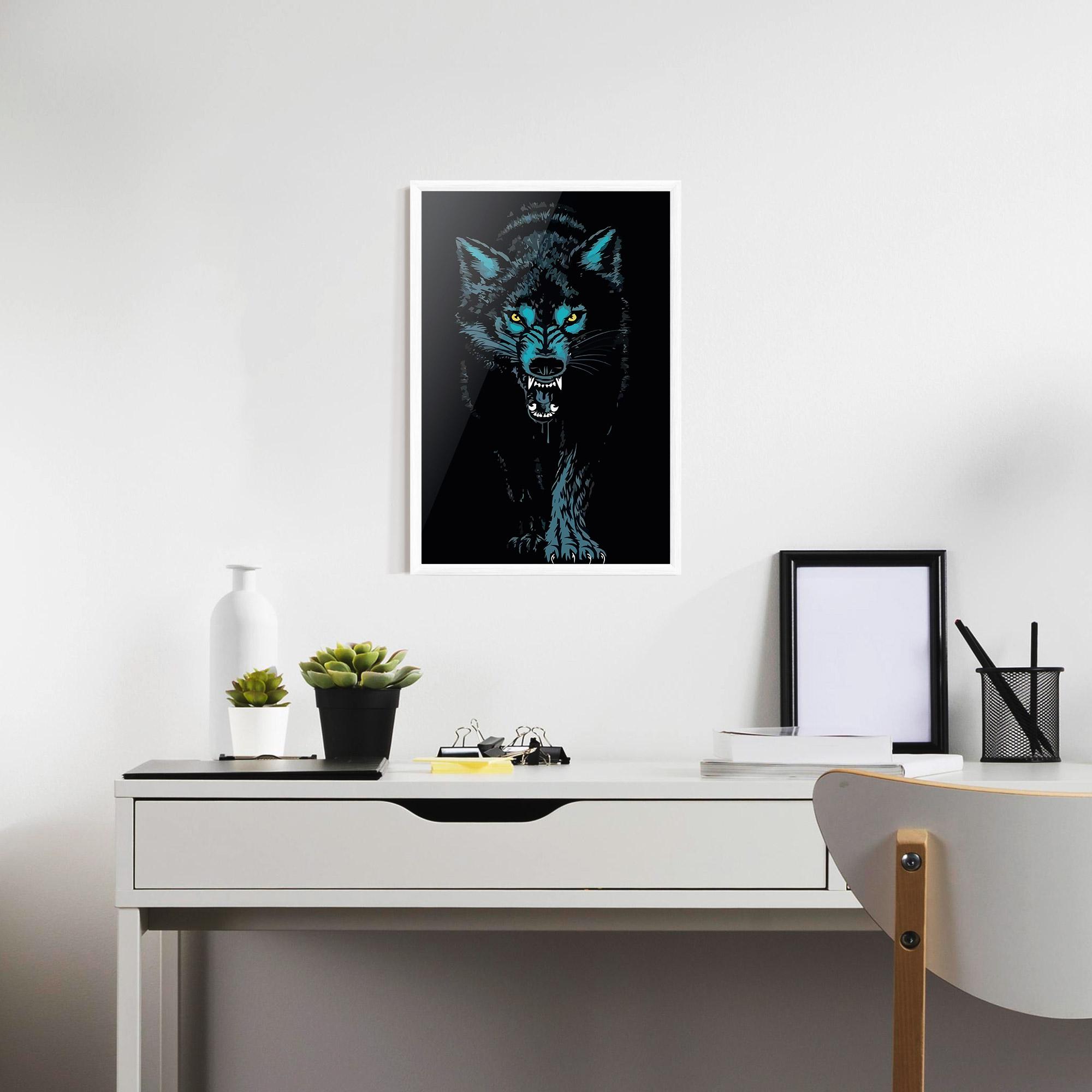 Plakat w Ramie Blue Wolf mockup 7