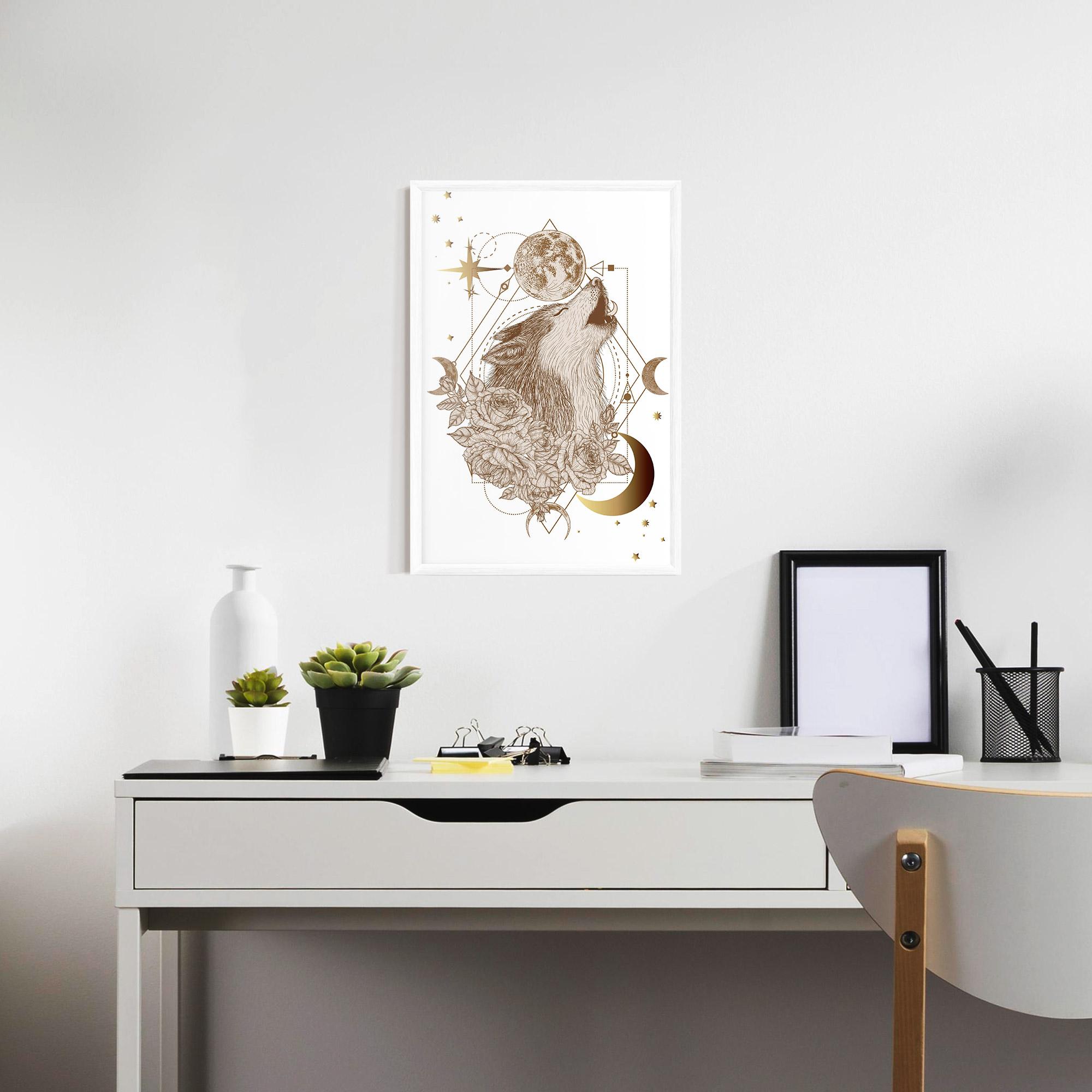 Plakat w Ramie Magical Wolf mockup 7