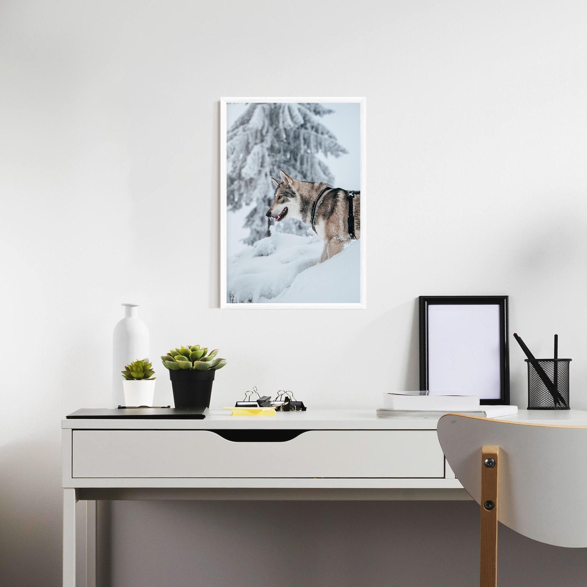 Plakat w Ramie Snow Wolf mockup 7