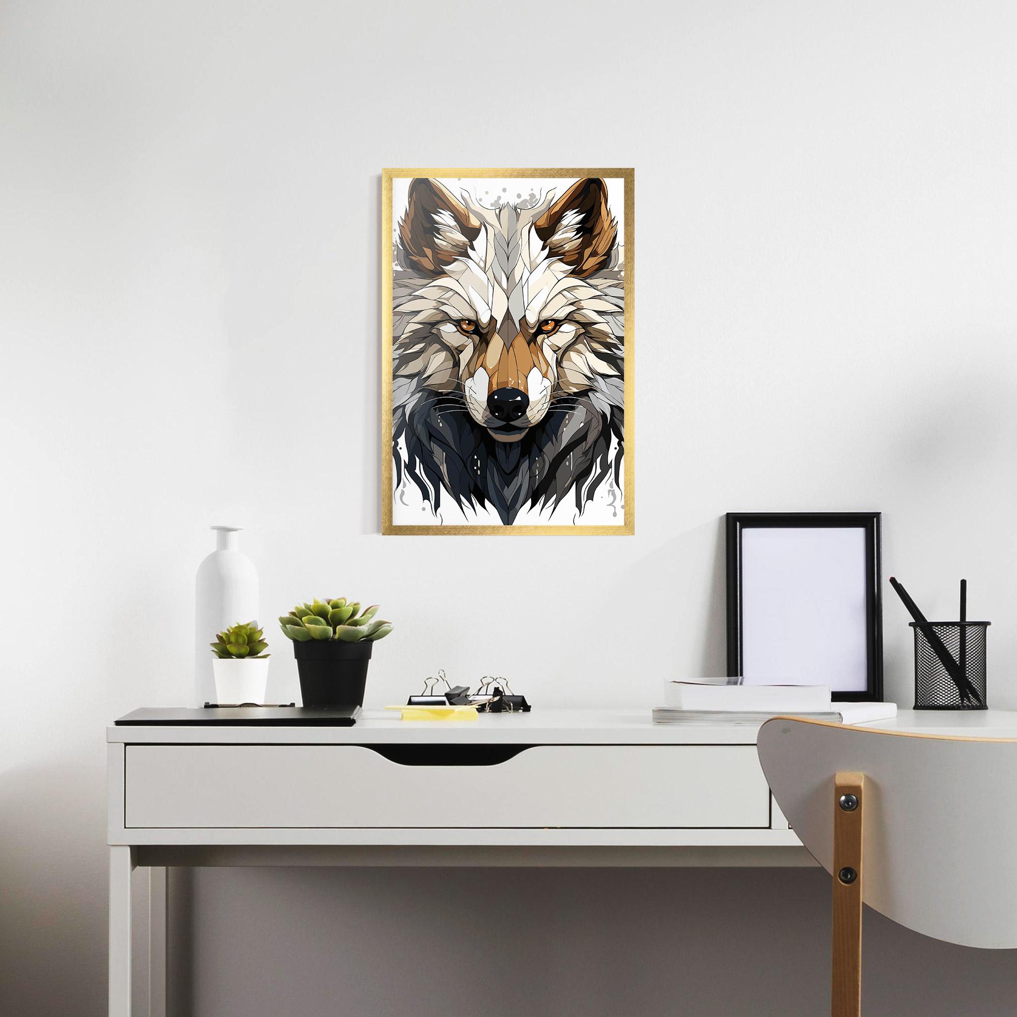 Plakat w Ramie Brown Wolf mockup 7