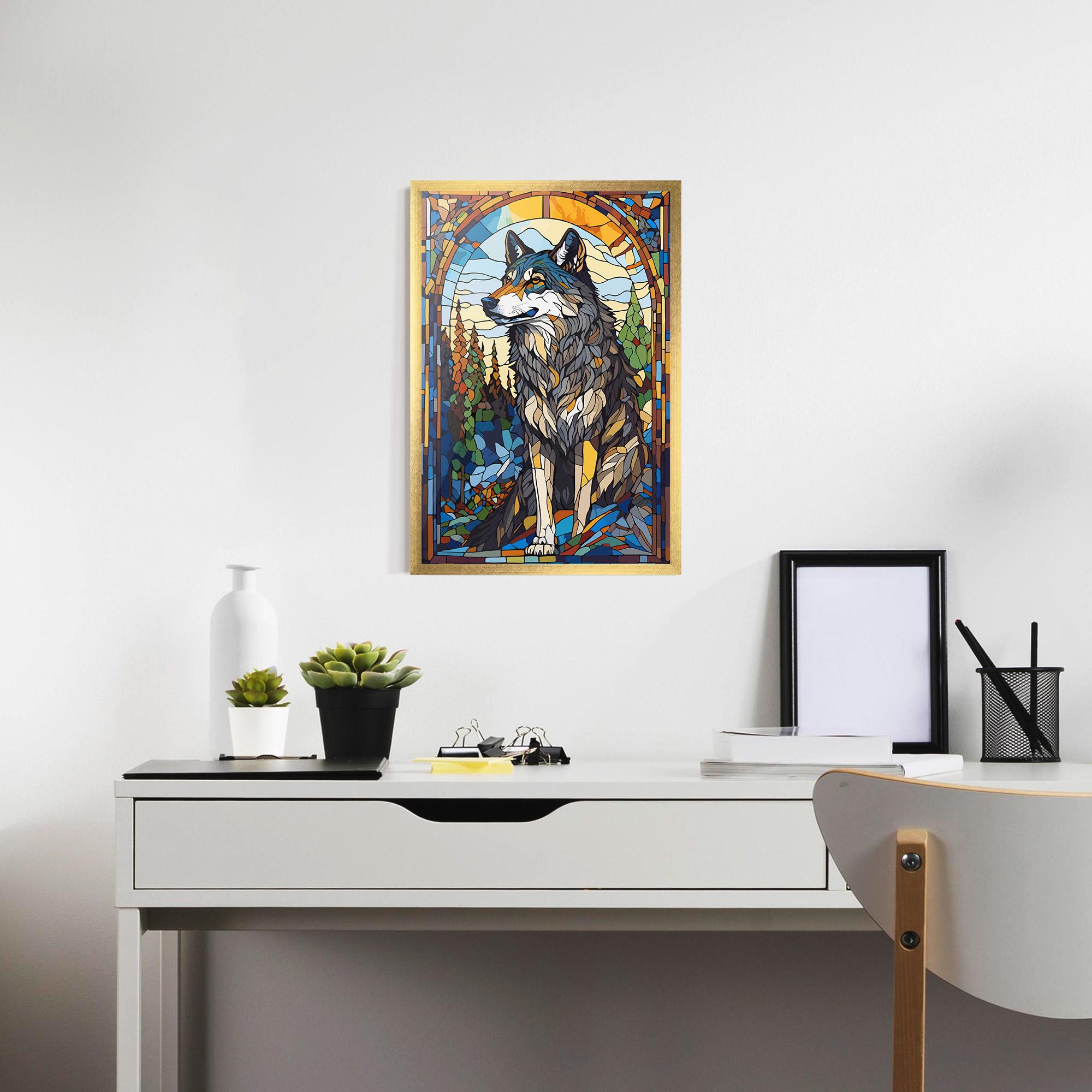 Plakat w Ramie Glass Wolf mockup 7