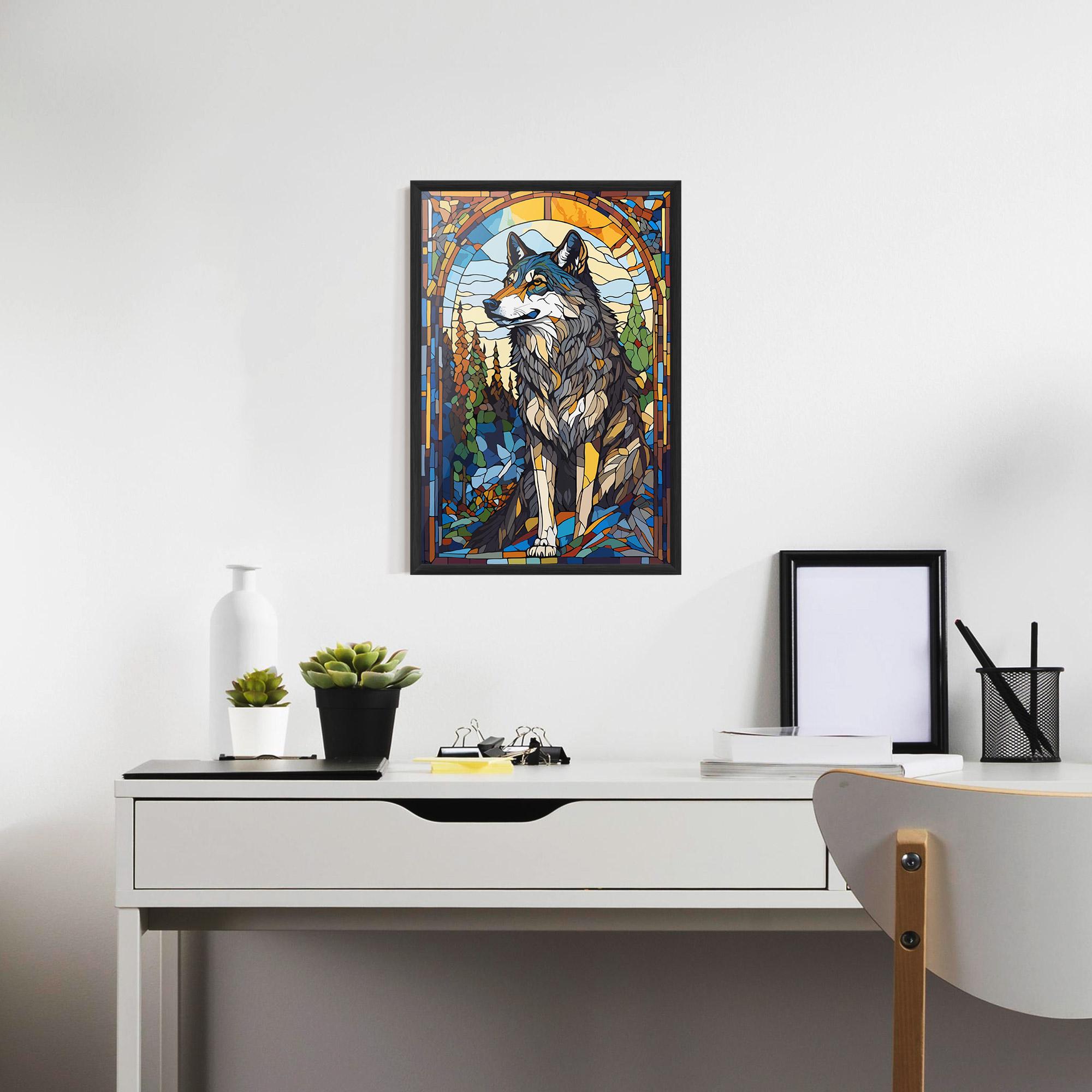 Plakat w Ramie Glass Wolf mockup 7