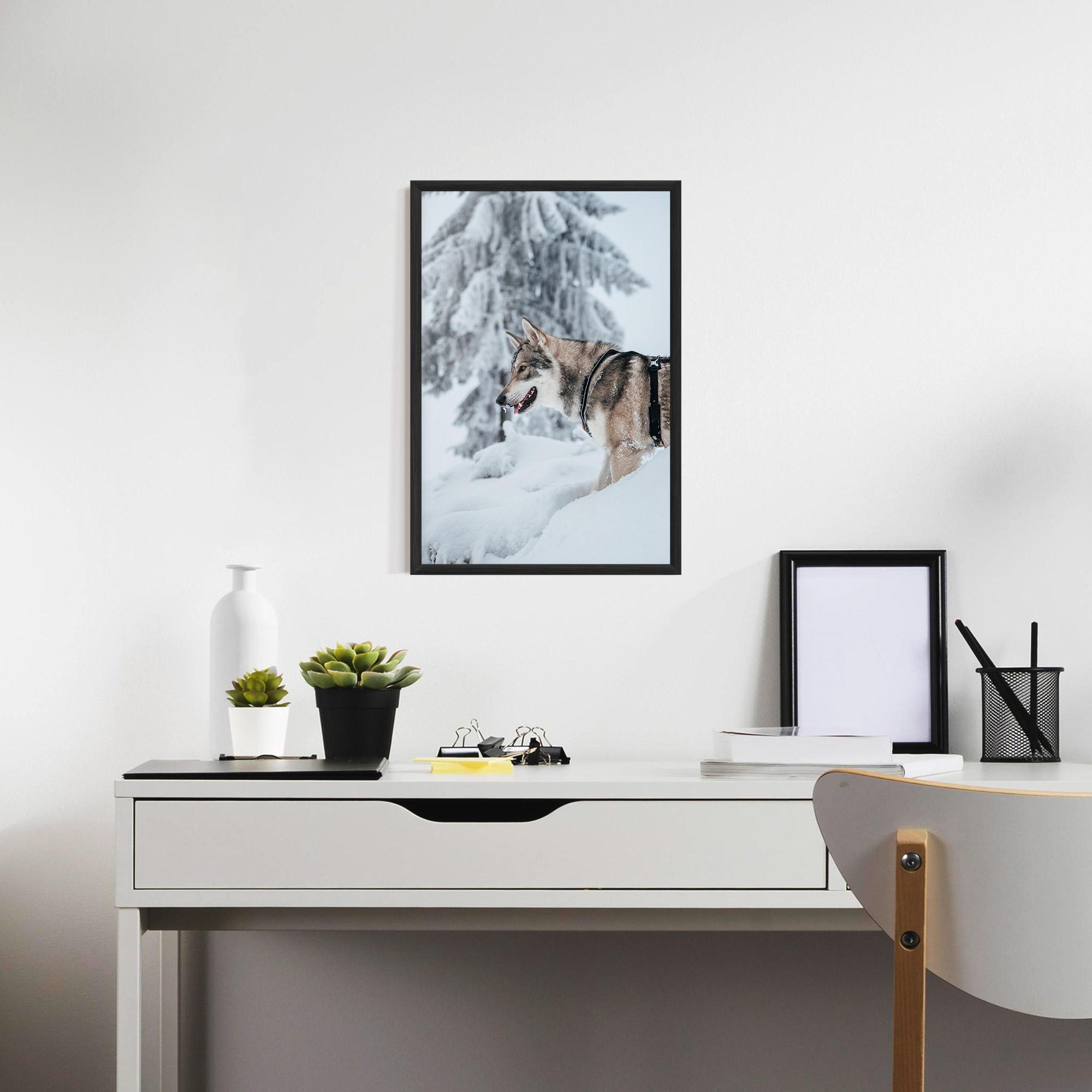 Plakat w Ramie Snow Wolf mockup 7