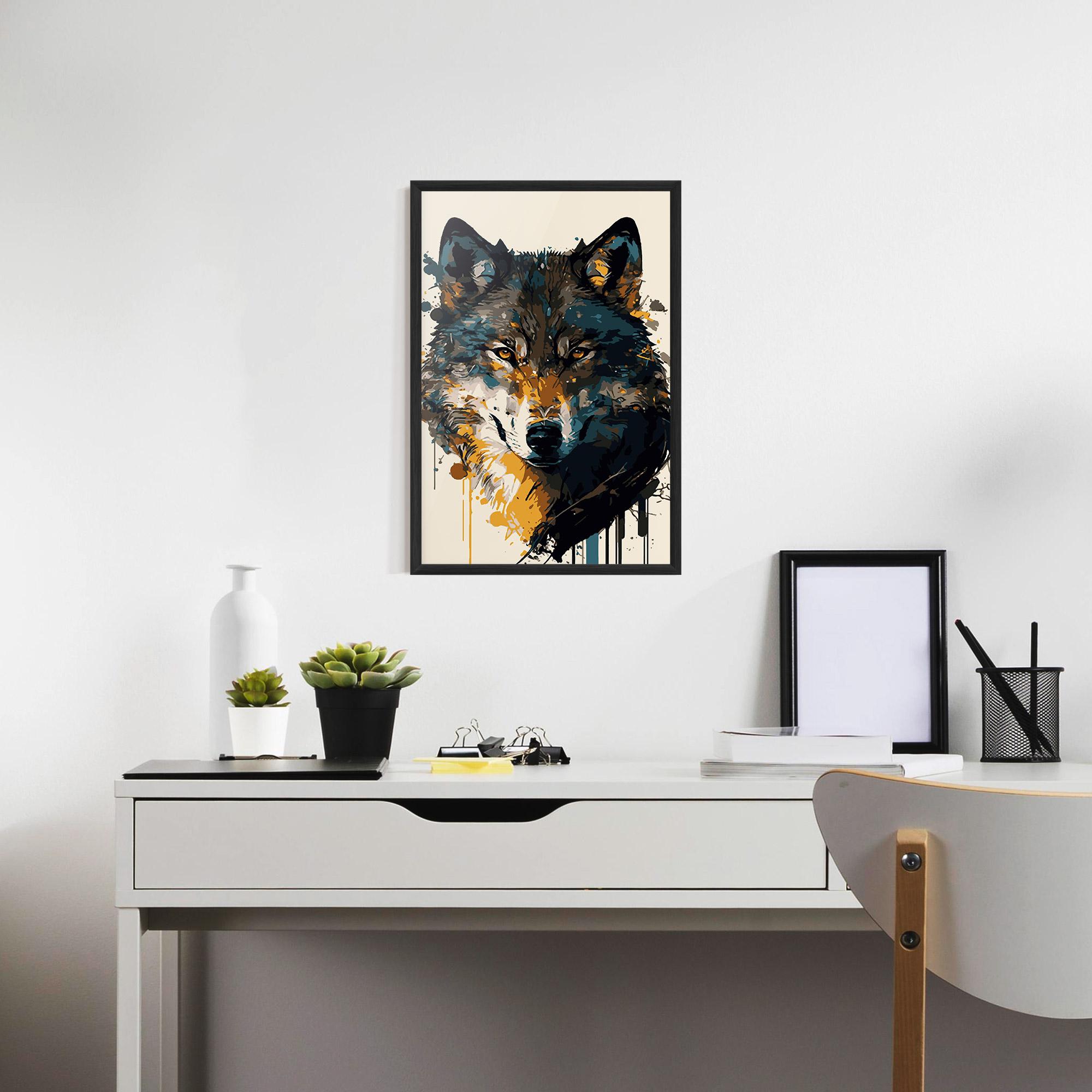 Plakat w Ramie Wolf Head Art mockup 7