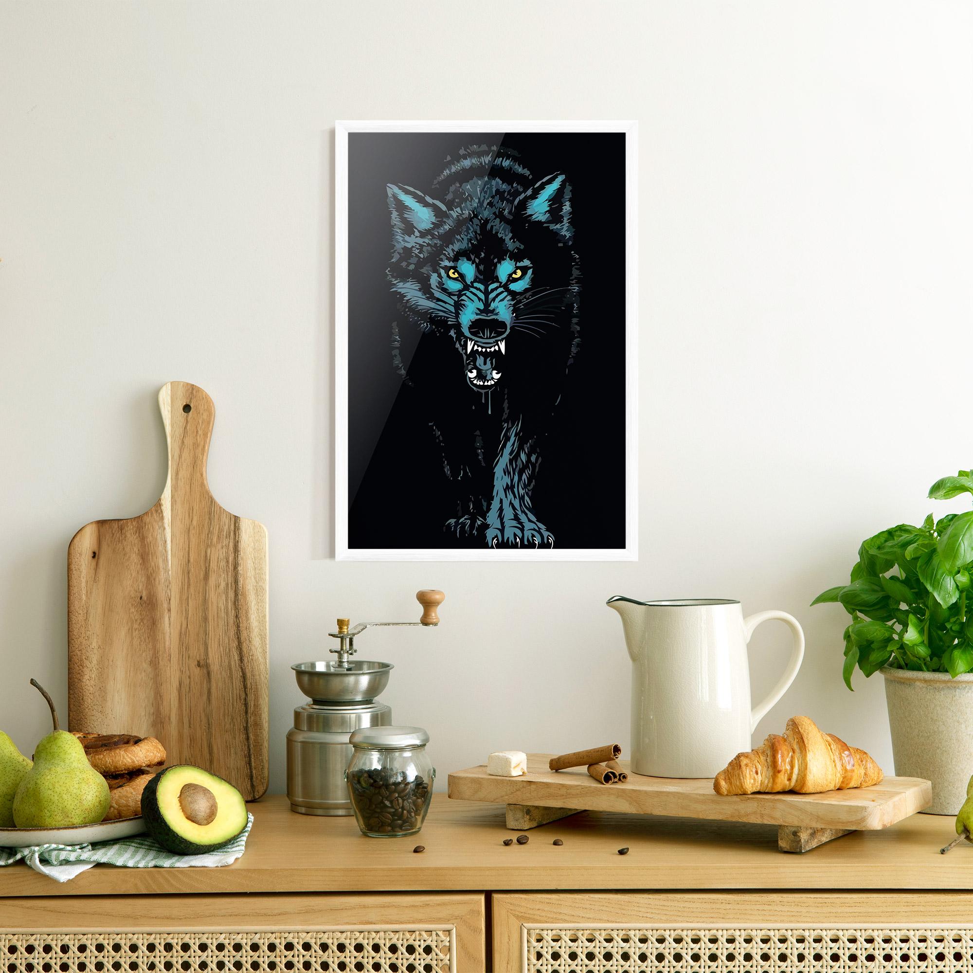 Plakat w Ramie Blue Wolf mockup 8