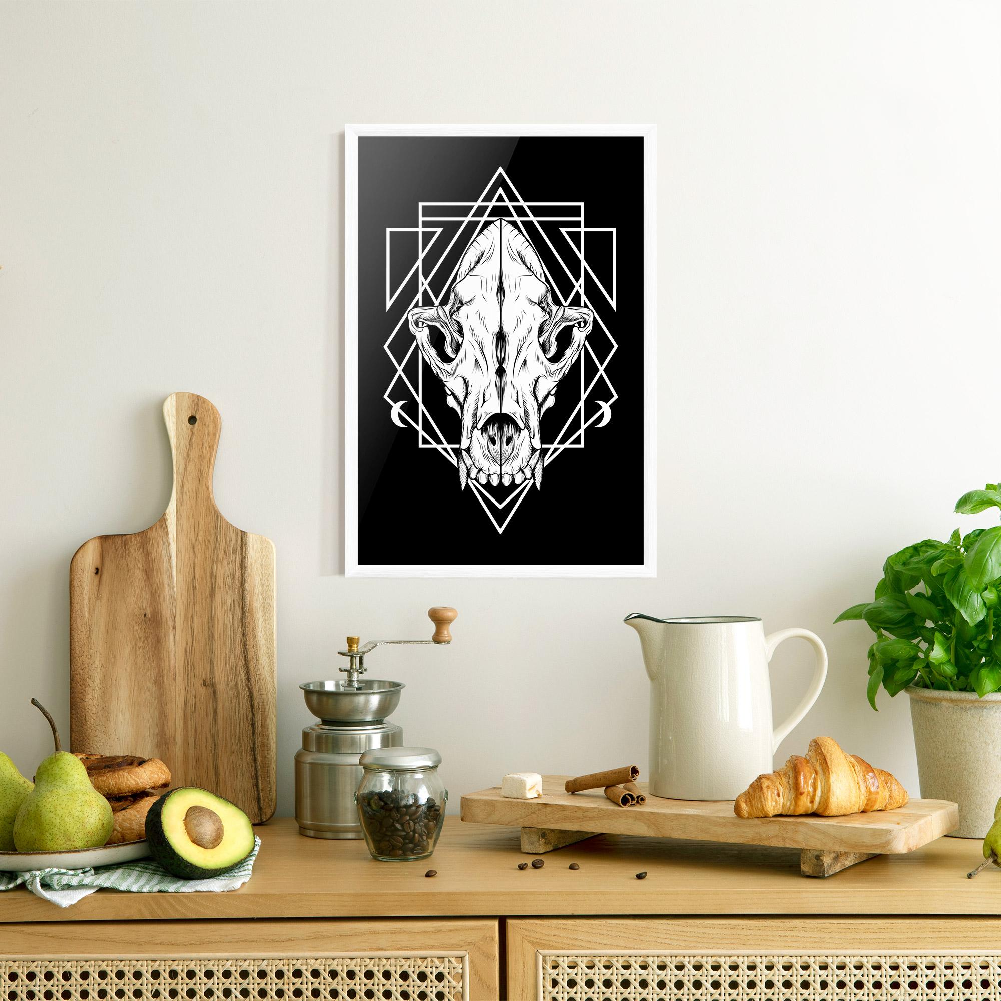 Plakat w Ramie Dark Wolf Skull mockup 8