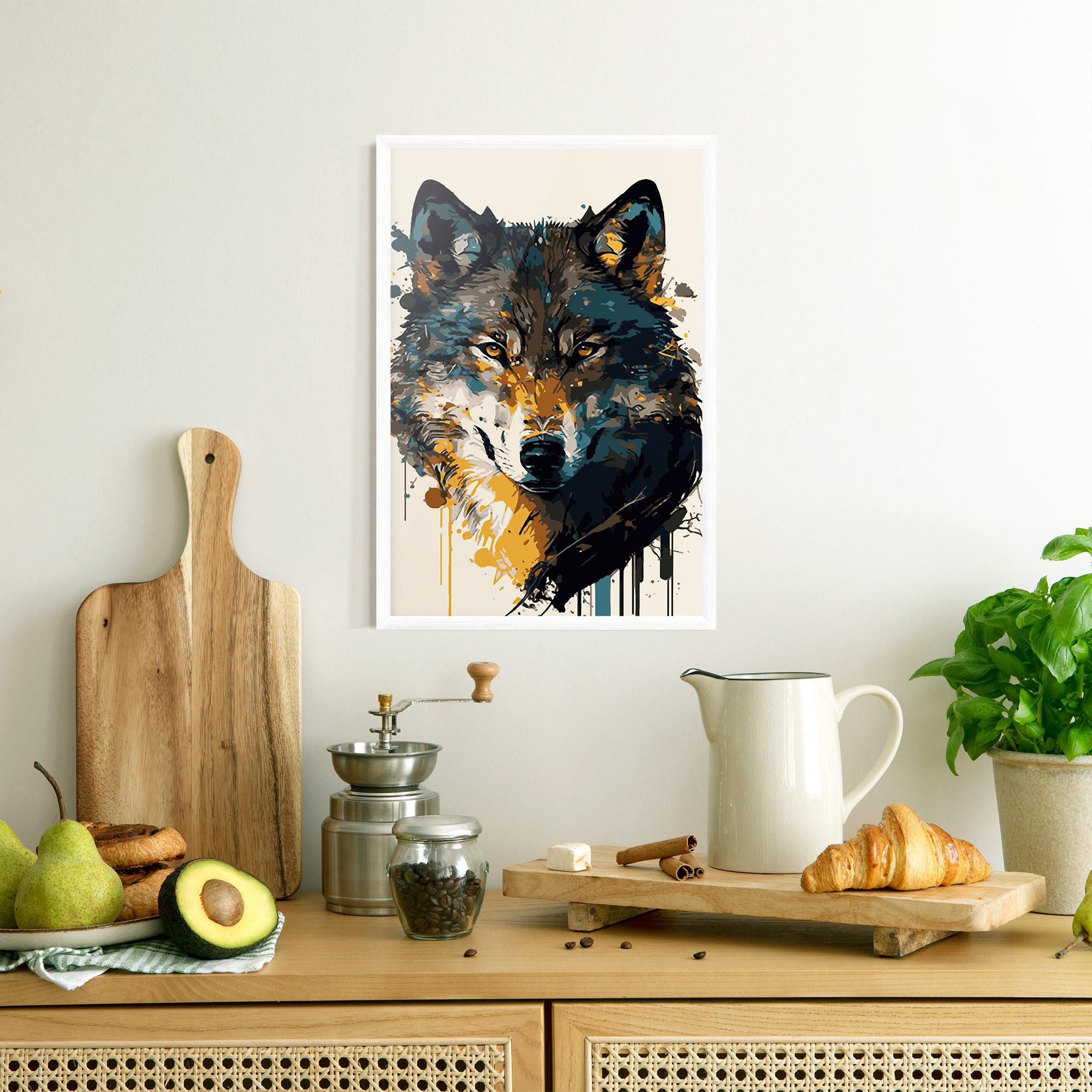 Plakat w Ramie Wolf Head Art mockup 8