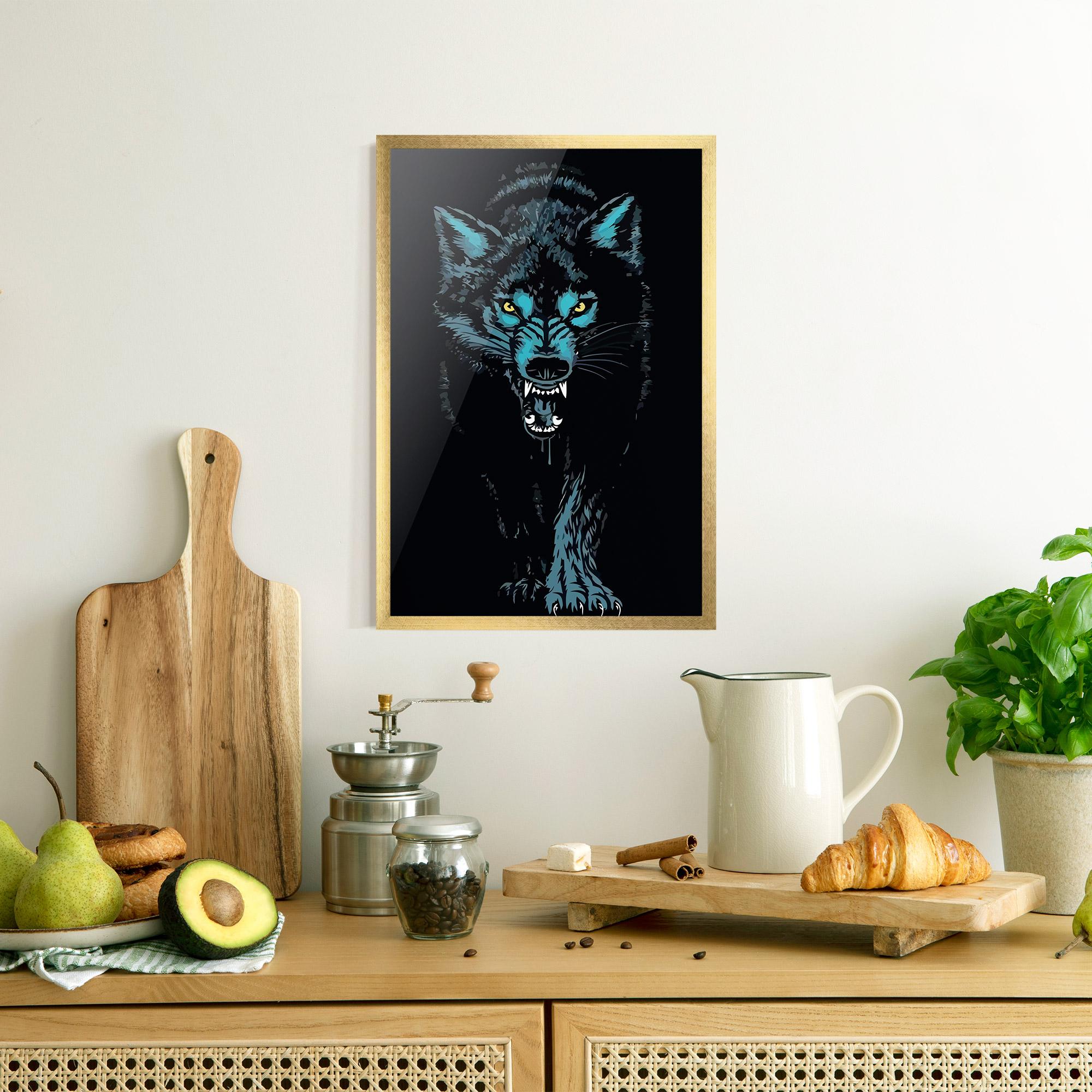 Plakat w Ramie Blue Wolf mockup 8