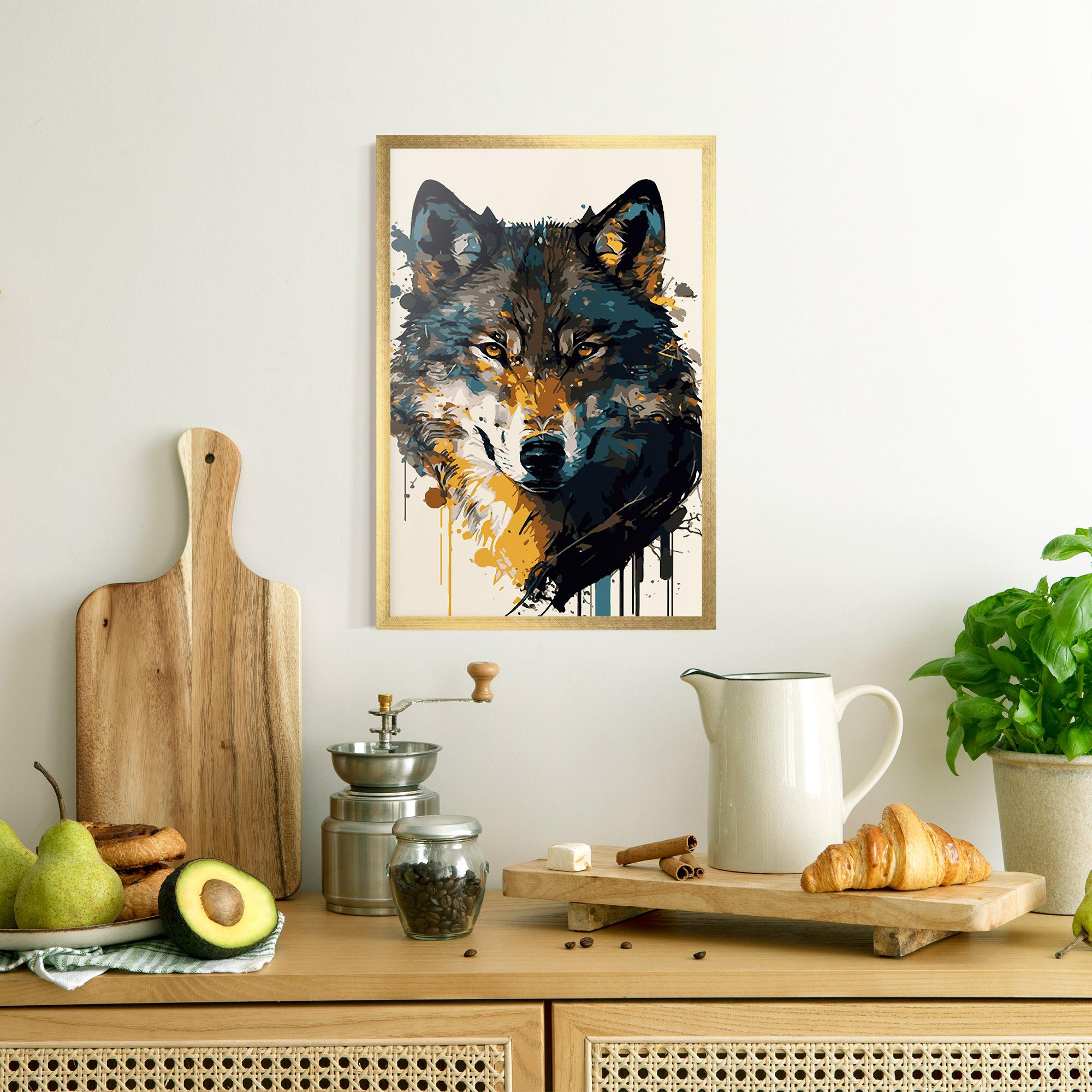 Plakat w Ramie Wolf Head Art mockup 8