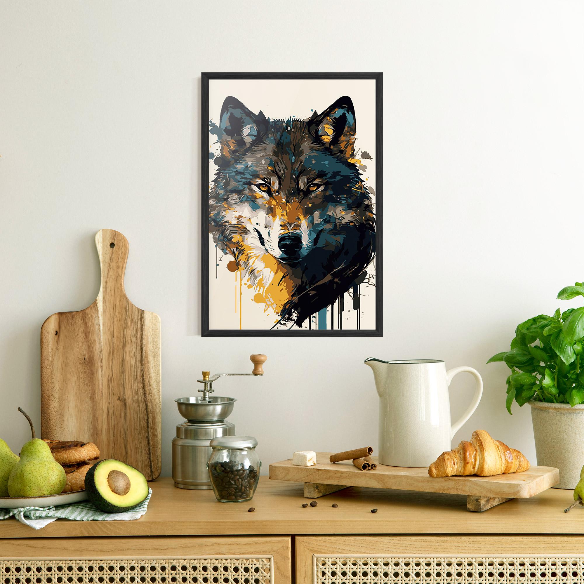 Plakat w Ramie Wolf Head Art mockup 8