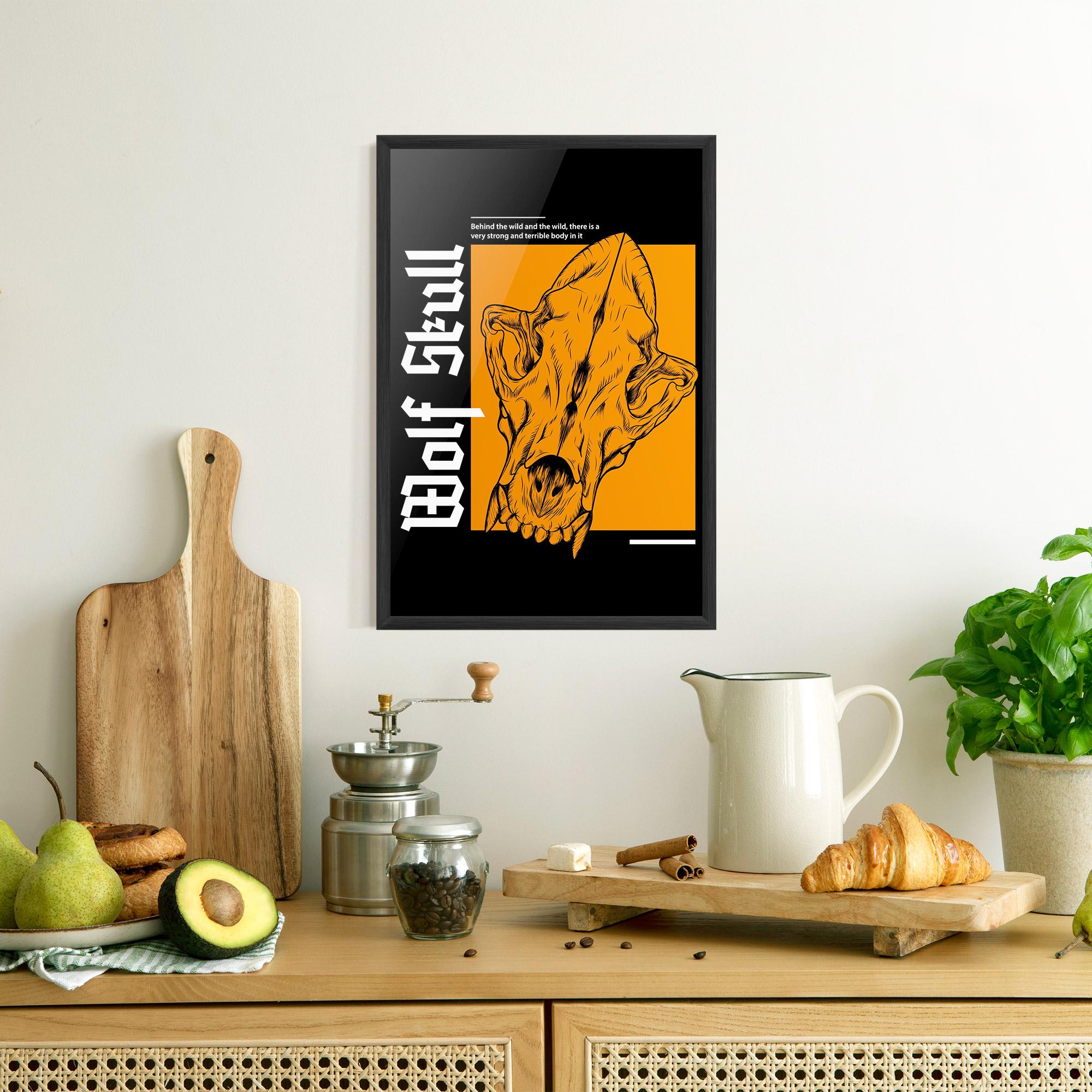 Plakat w Ramie Wolf Skull mockup 8