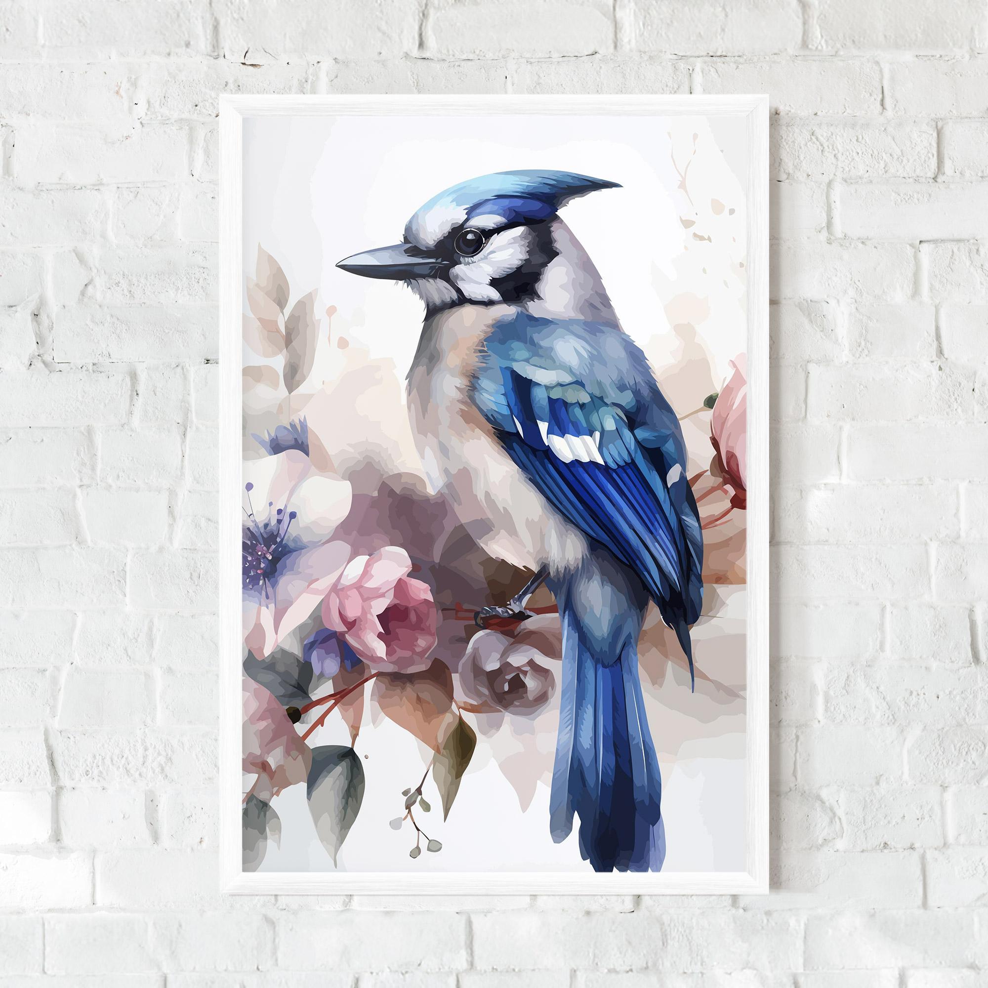 Plakat w Ramie Bird Pretty Blue mockup 0