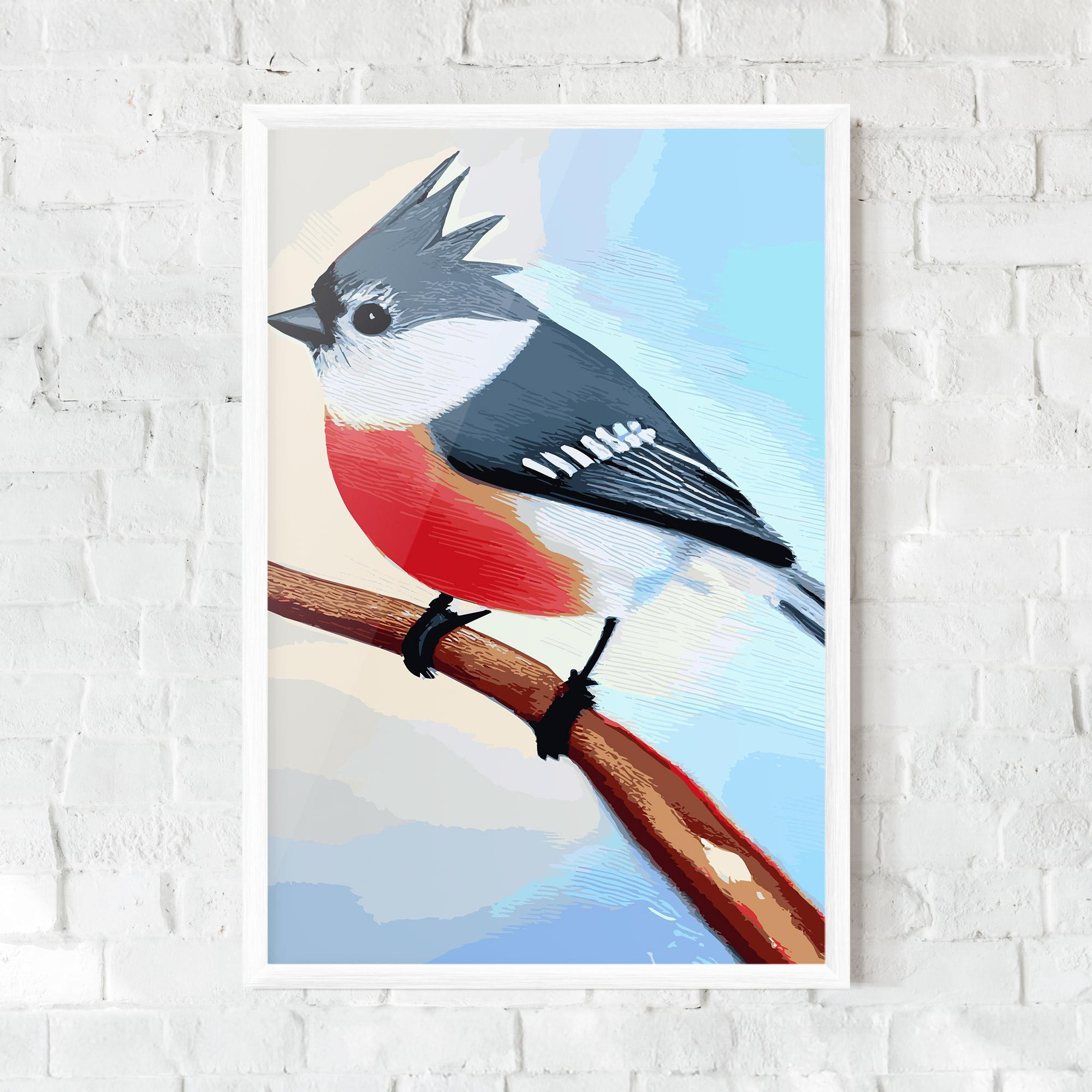 Plakat w Ramie Blue Bird Painting mockup 0