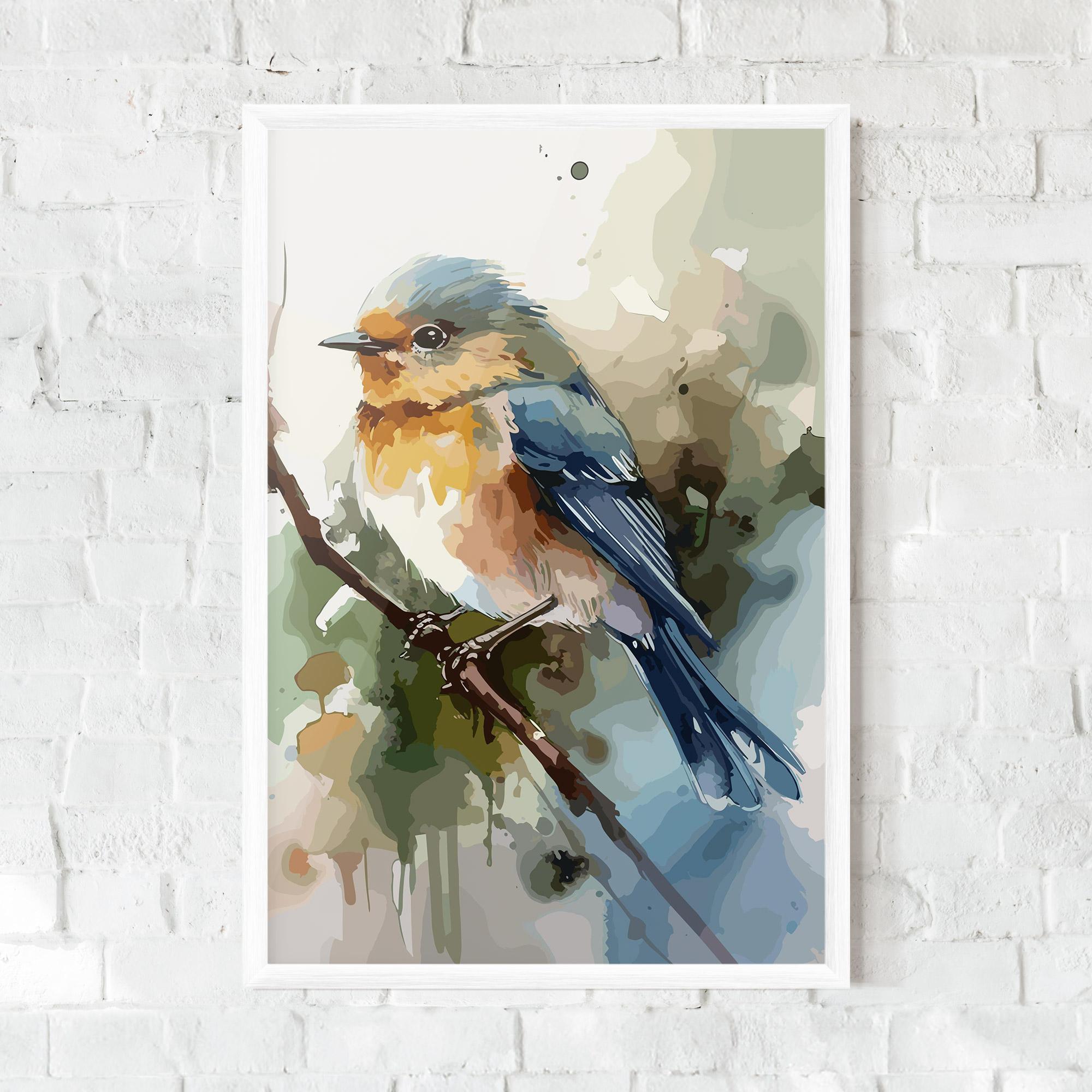 Plakat w Ramie Blue Pretty Bird mockup 0