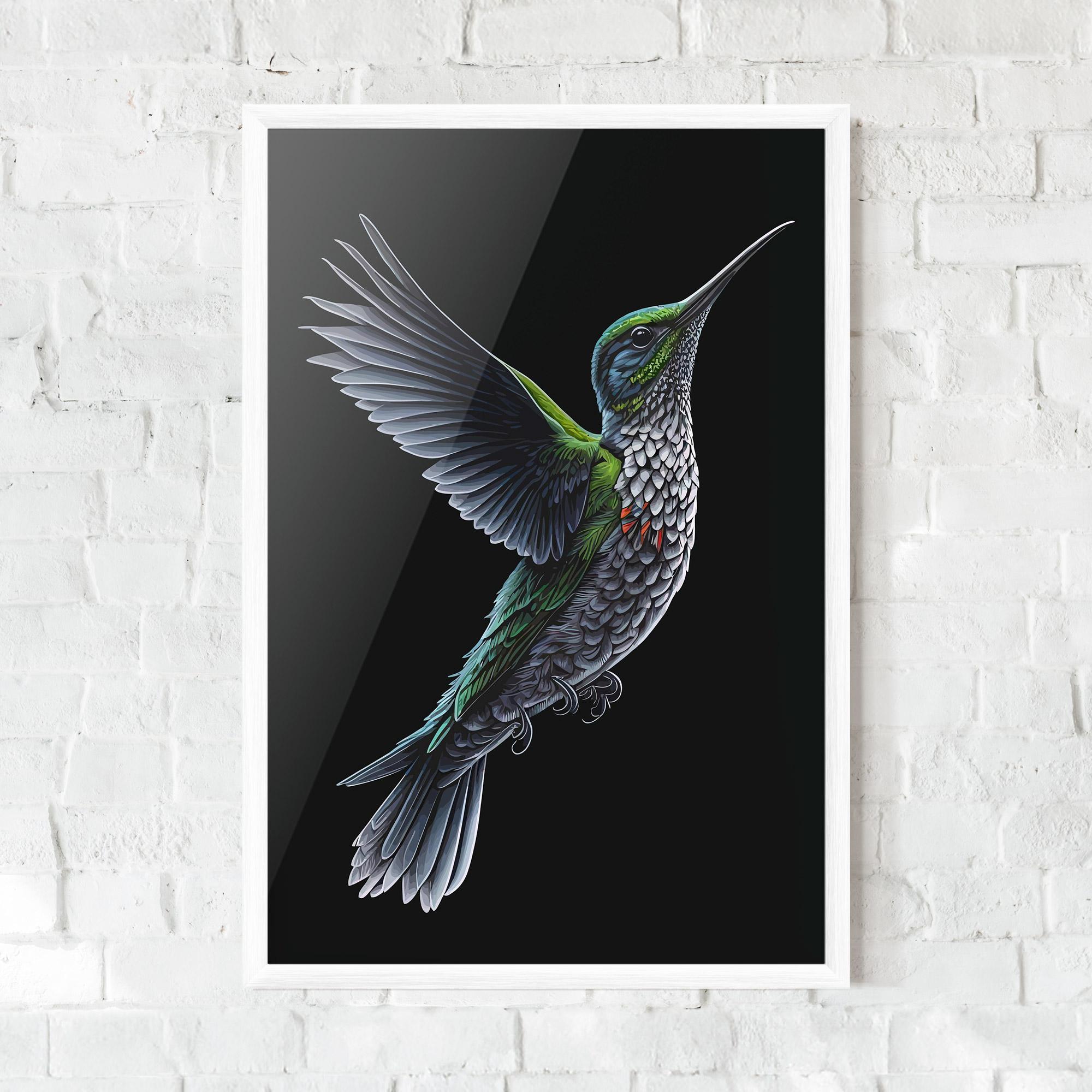 Plakat w Ramie Green Hummingbird mockup 0