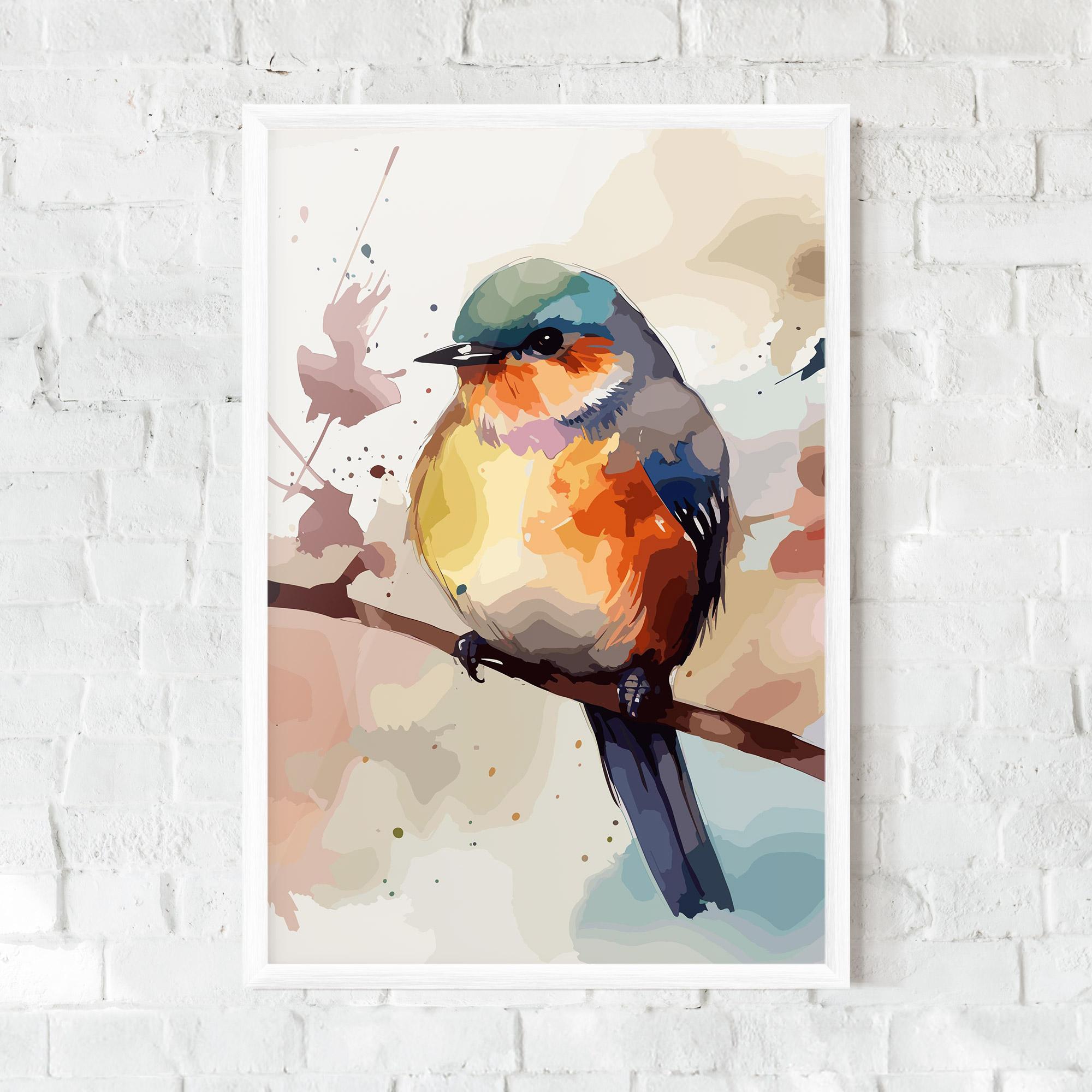 Plakat w Ramie Orange Purple Bird mockup 0