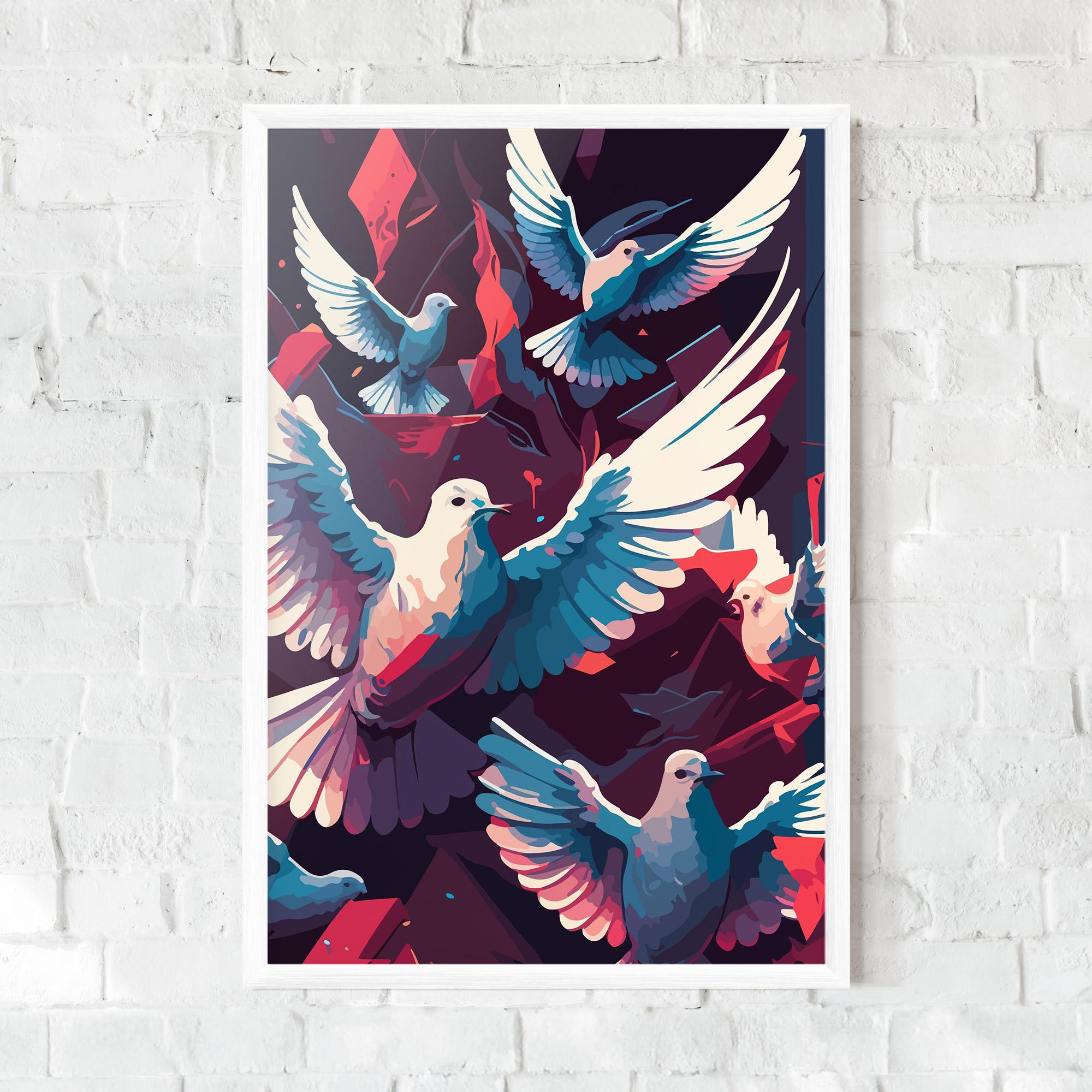 Plakat w Ramie Pretty Dove Family mockup 0
