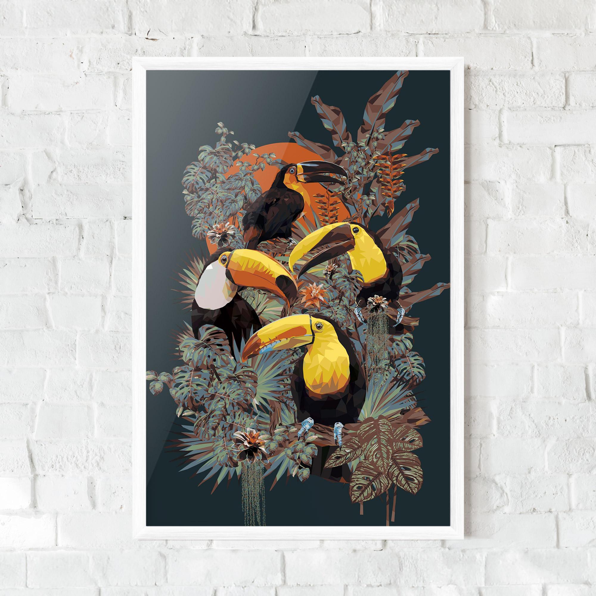 Plakat w Ramie Toucan Birds mockup 0