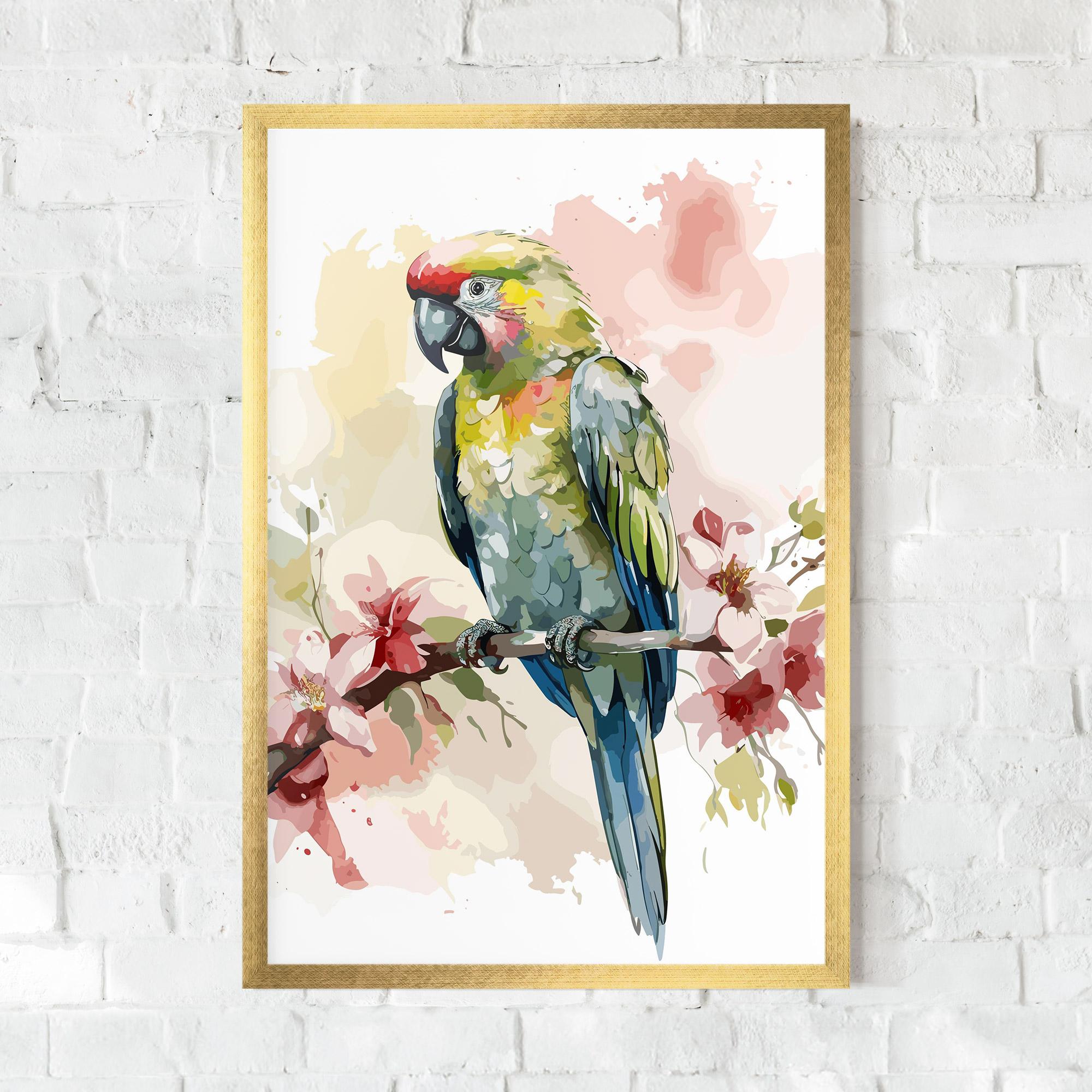 Plakat w Ramie Beautiful Parrot mockup 0