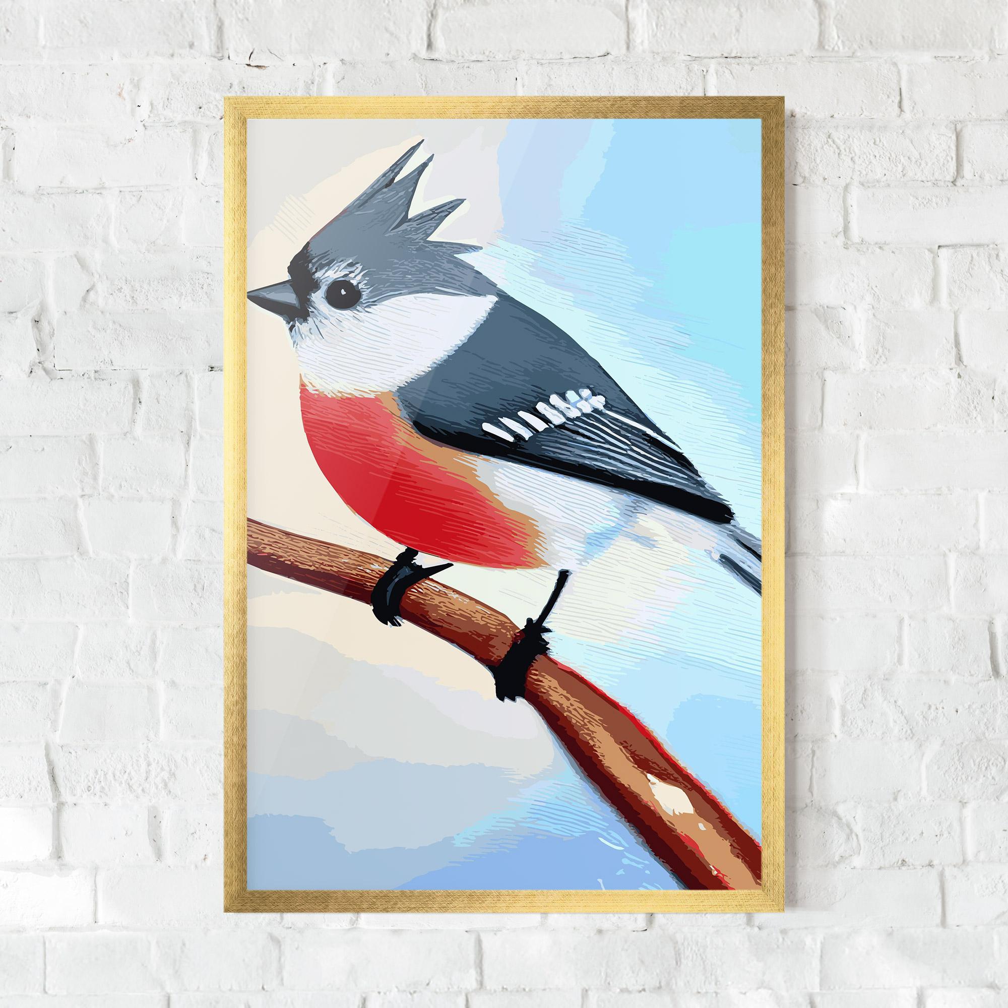 Plakat w Ramie Blue Bird Painting mockup 0