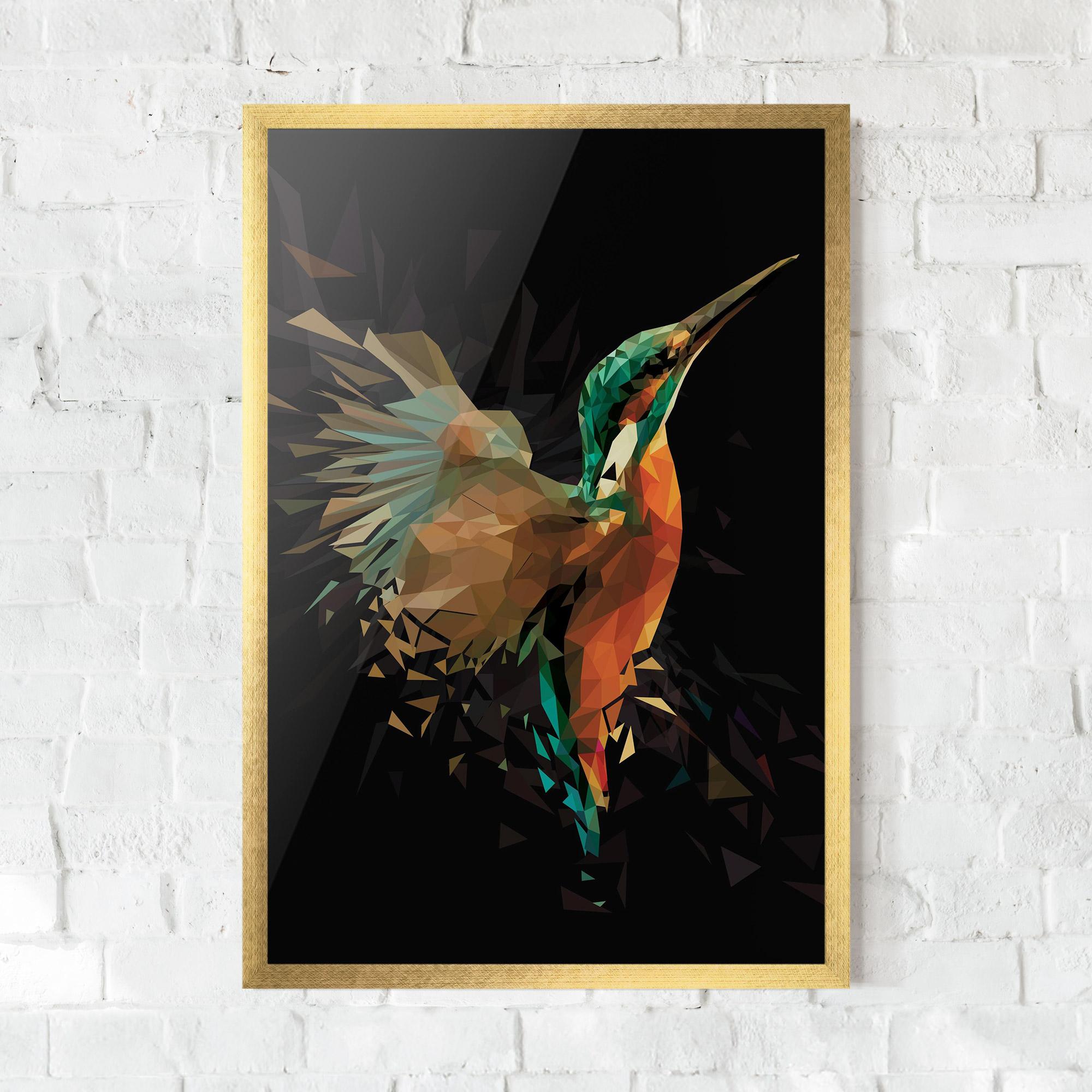 Plakat w Ramie Hummingbird Splash mockup 0