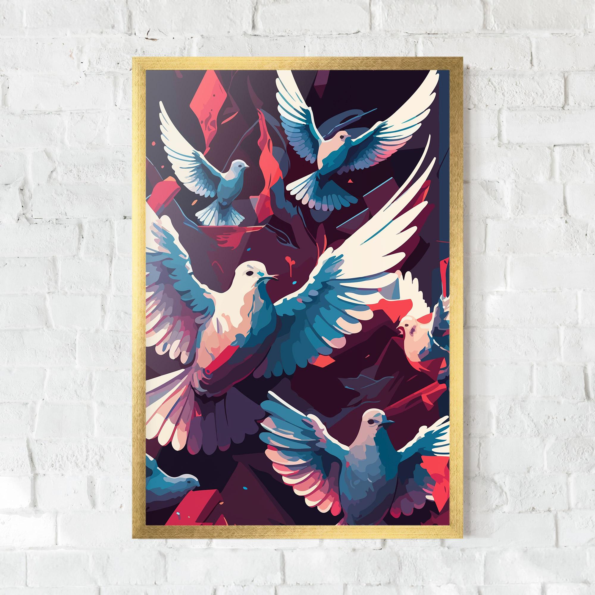 Plakat w Ramie Pretty Dove Family mockup 0