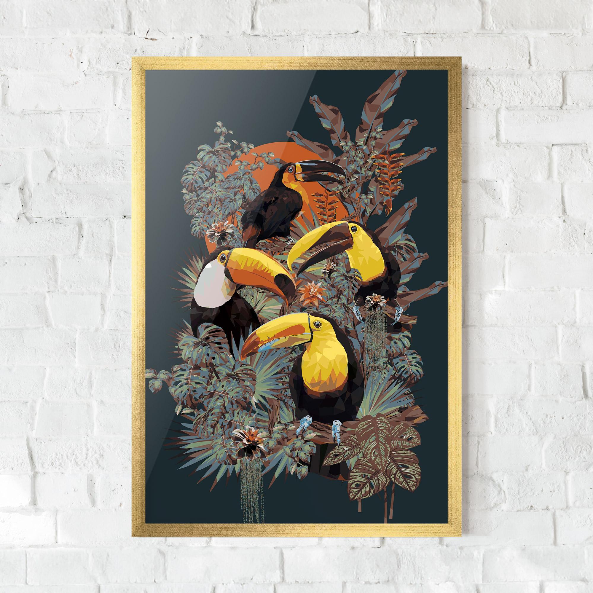 Plakat w Ramie Toucan Birds mockup 0