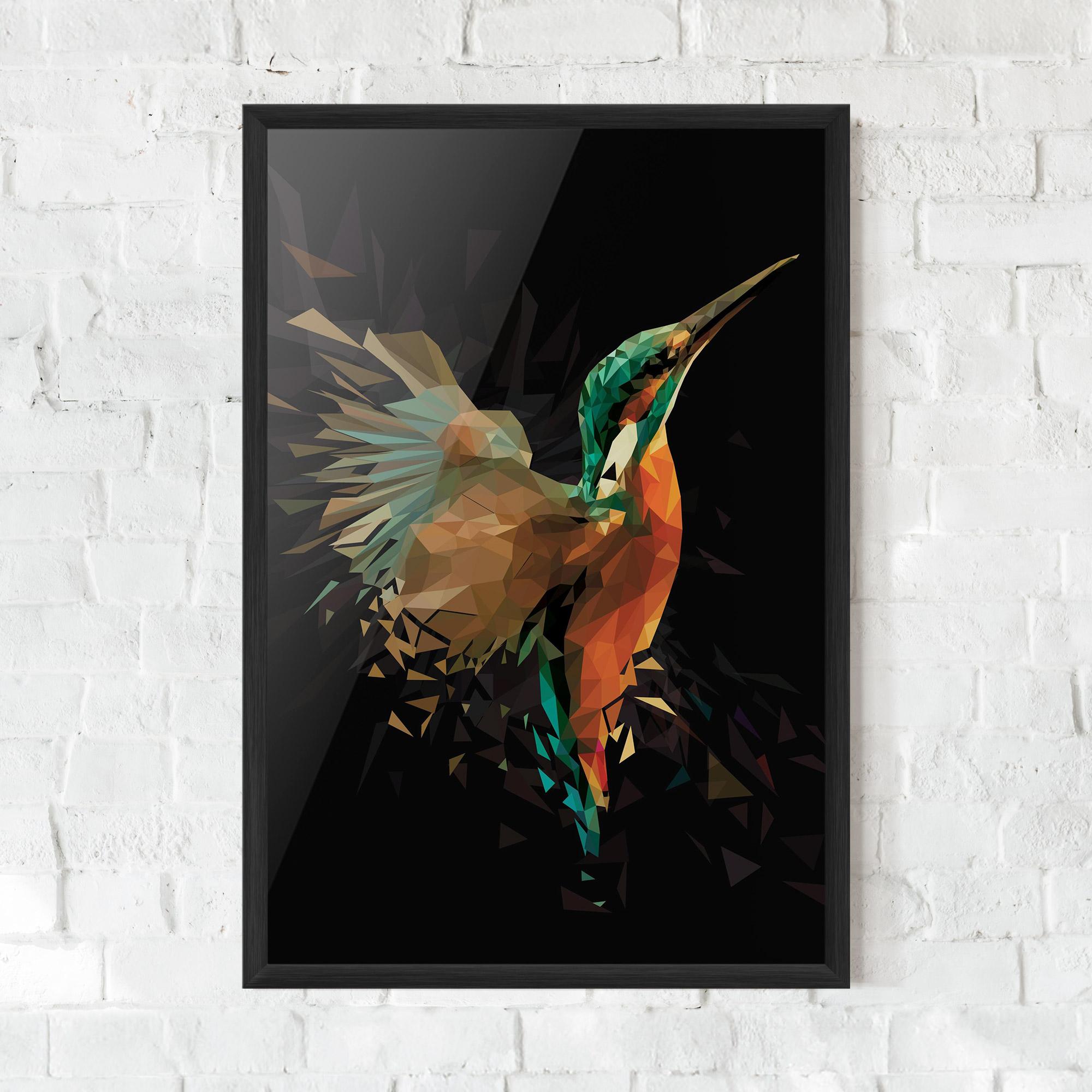 Plakat w Ramie Hummingbird Splash mockup 0