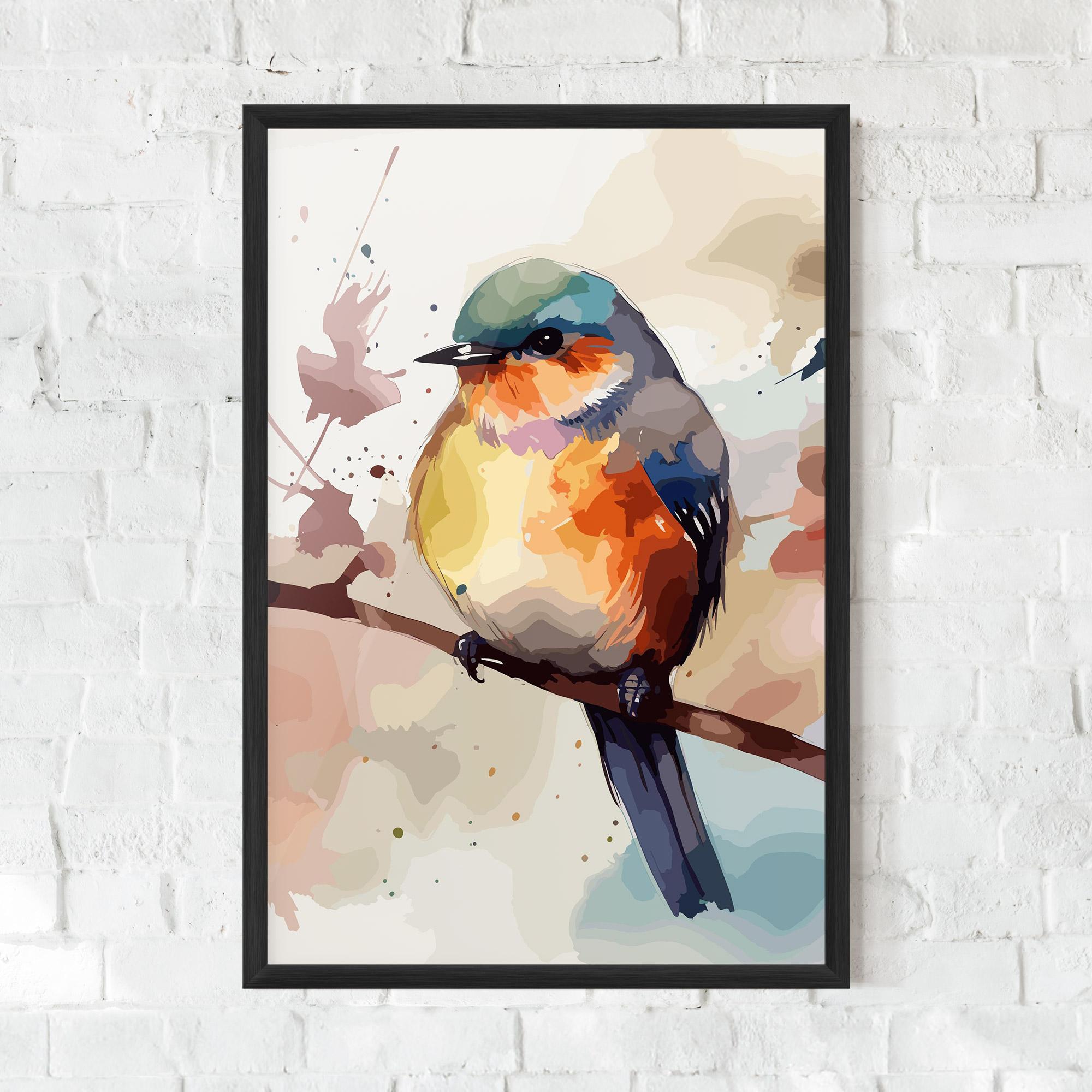 Plakat w Ramie Orange Purple Bird mockup 0