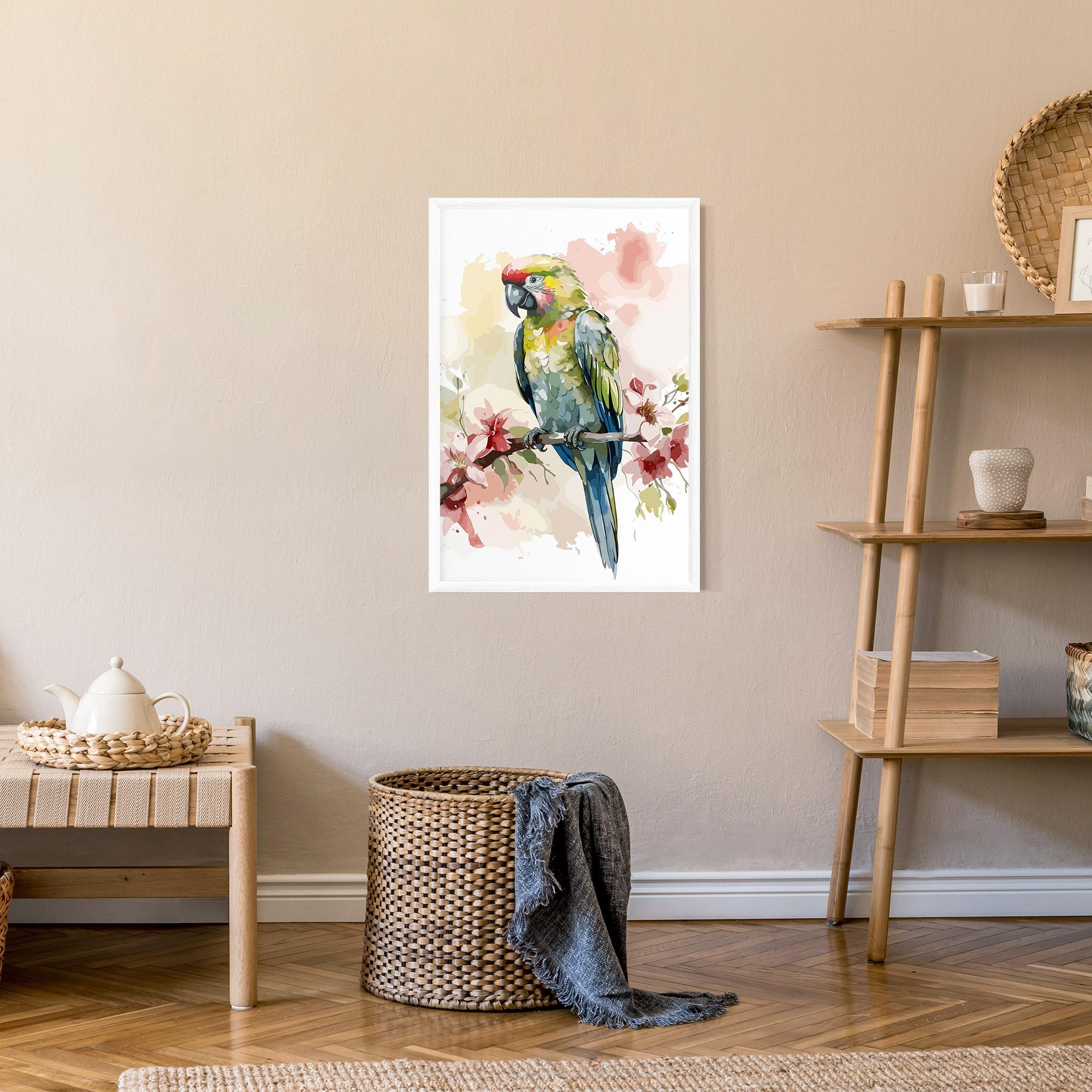 Plakat w Ramie Beautiful Parrot mockup 9