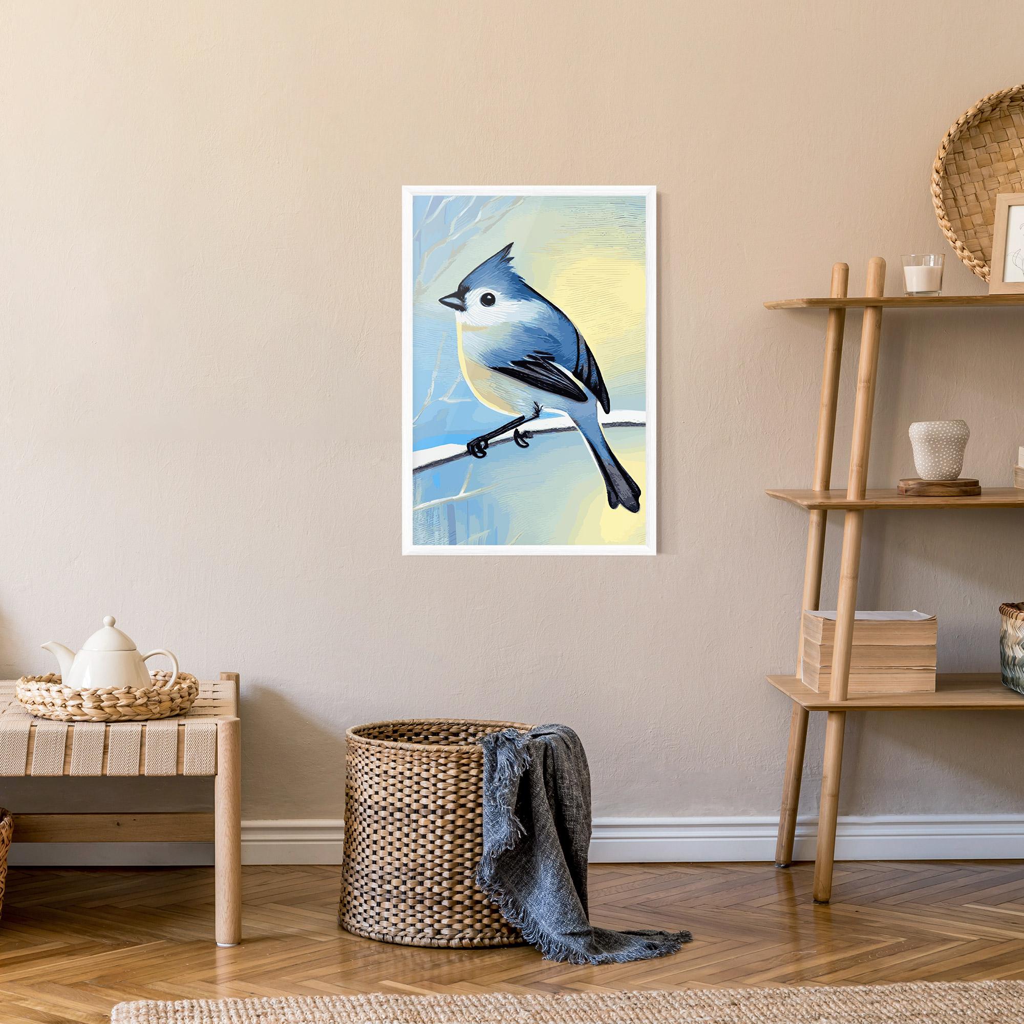 Plakat w Ramie Bird Winter Painting mockup 9